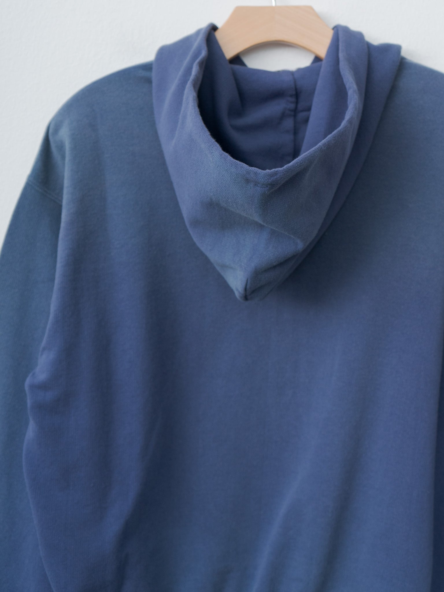 Namu Shop - Auralee Product Dyed Pima Light Sweat Zip Parka - Light Navy