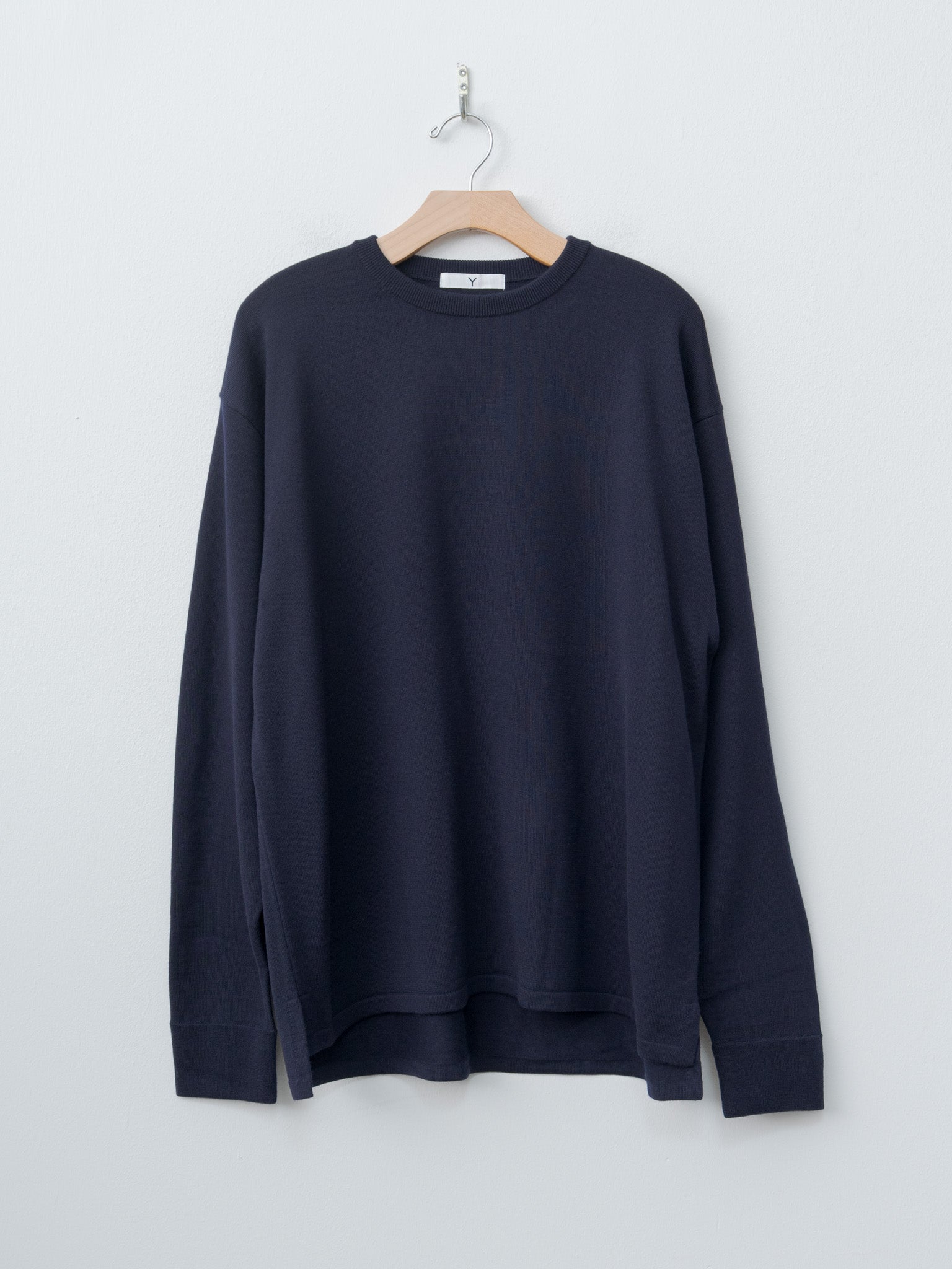 Namu Shop - Y Nonmulesing Wool Knit P/O - Navy