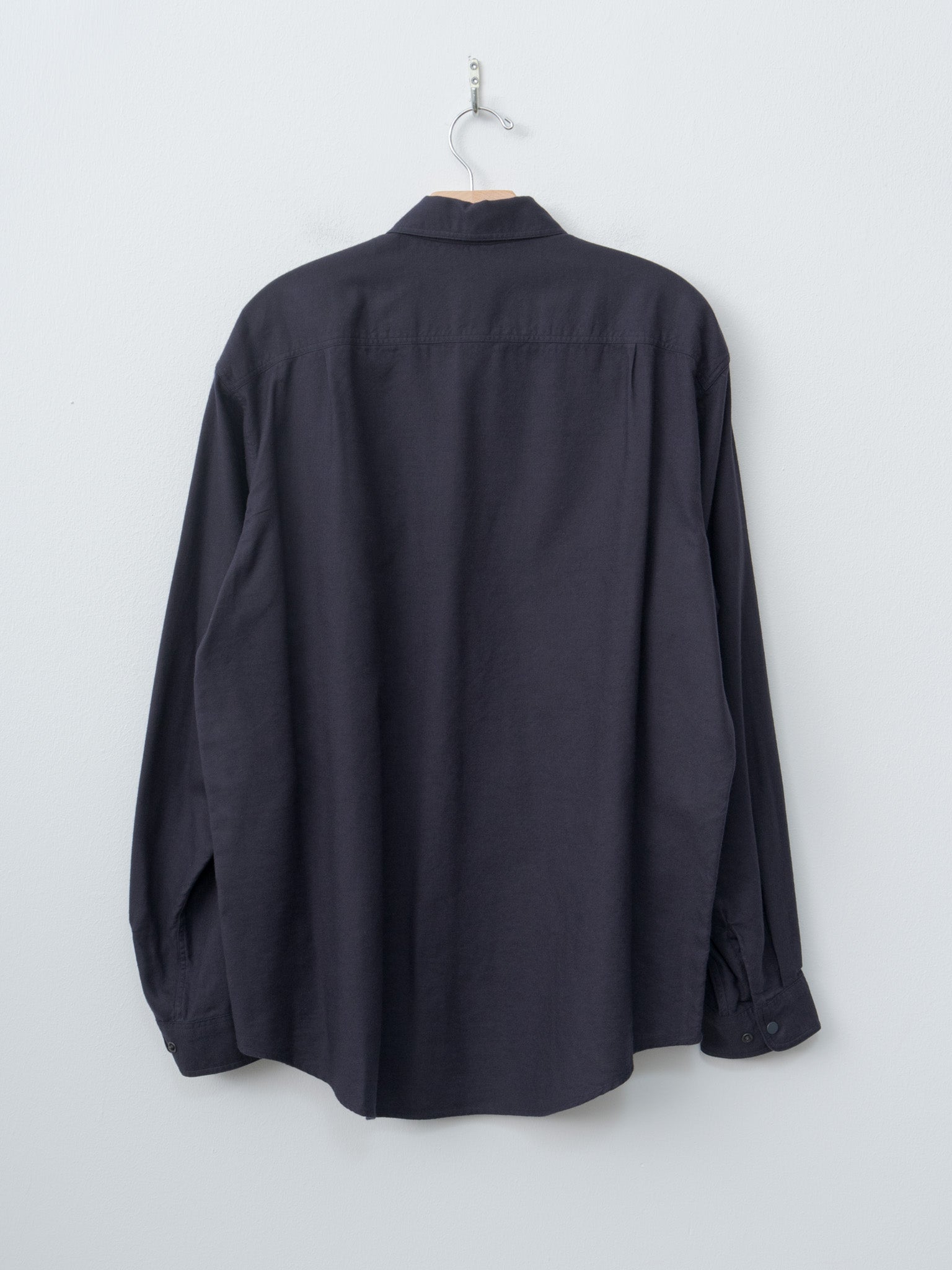 Namu Shop - Y Brushed Organic Cotton Tencel Snap Shirt - Navy