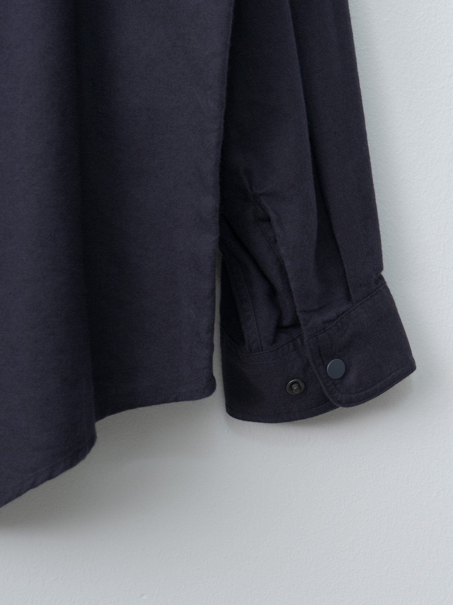 Namu Shop - Y Brushed Organic Cotton Tencel Snap Shirt - Navy