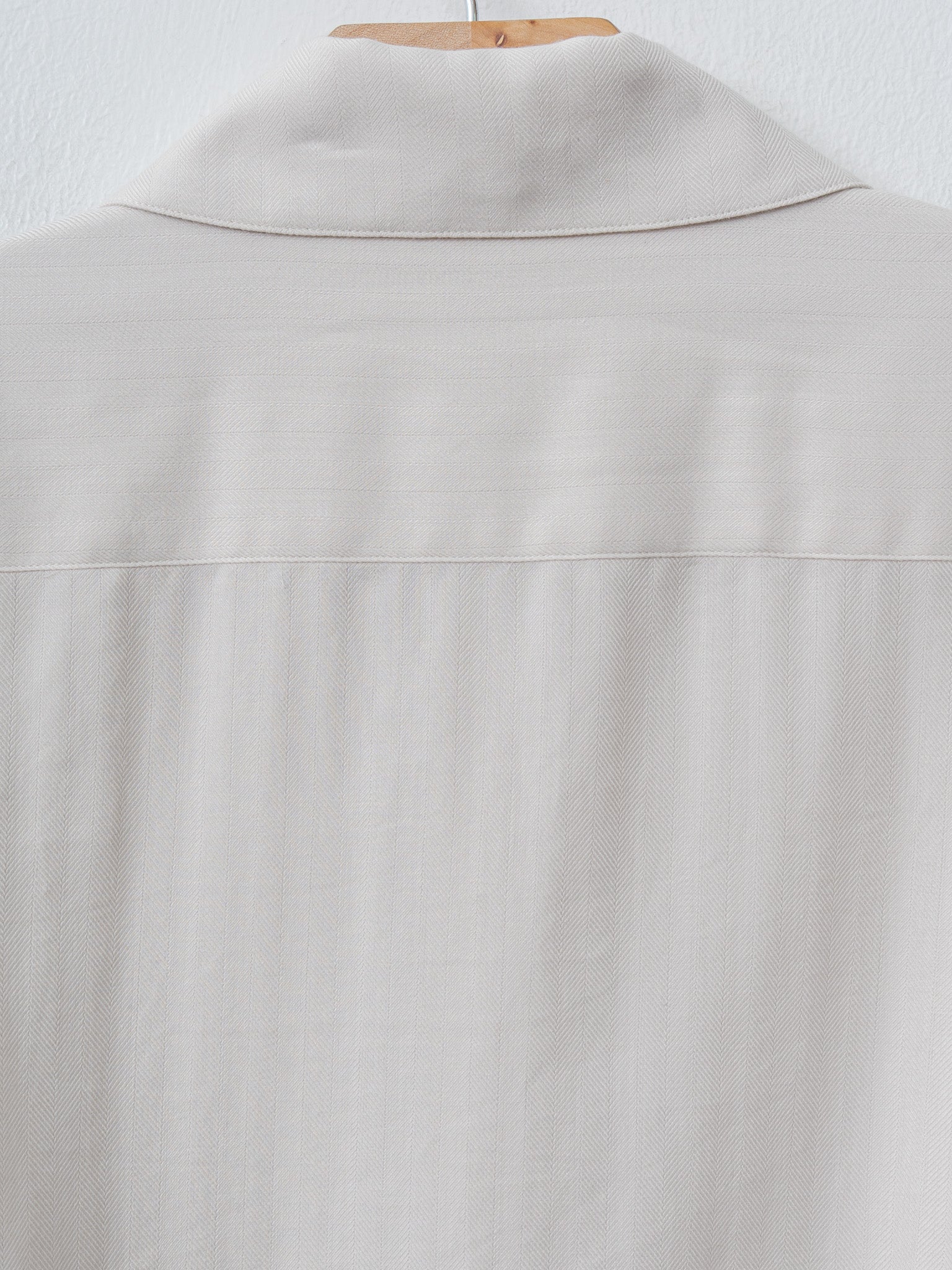 Namu Shop - Auralee Cotton Cashmere Herringbone Shirt - Ivory White