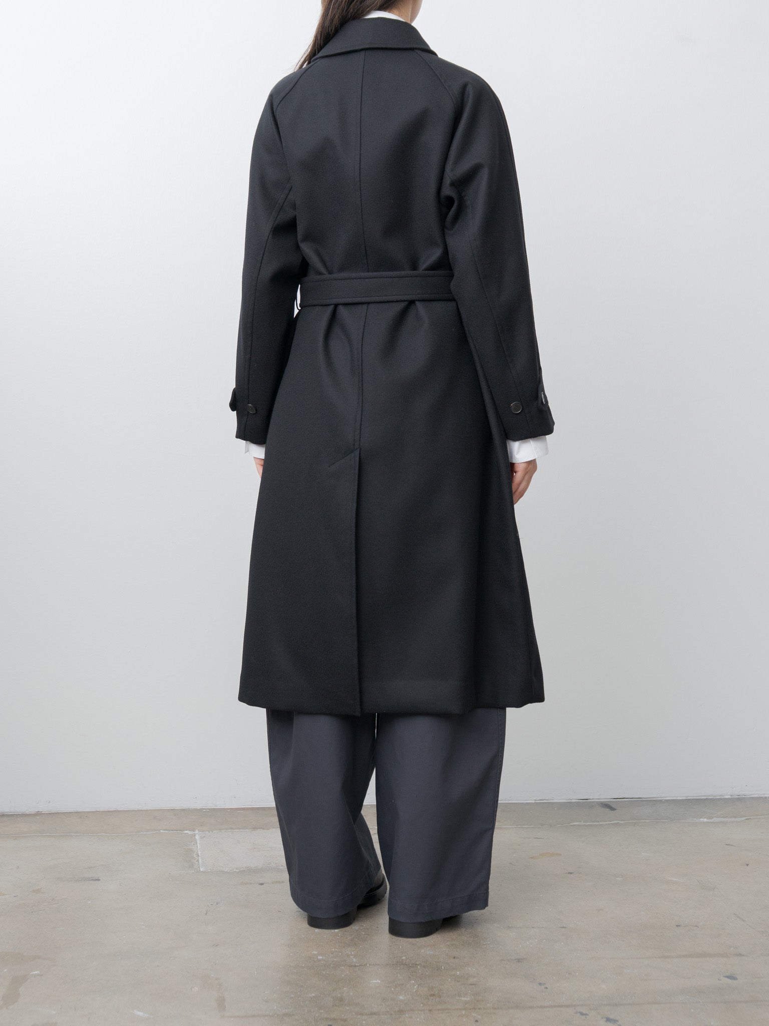 Namu Shop - Yleve Super100's Wool Melton Coat - Black