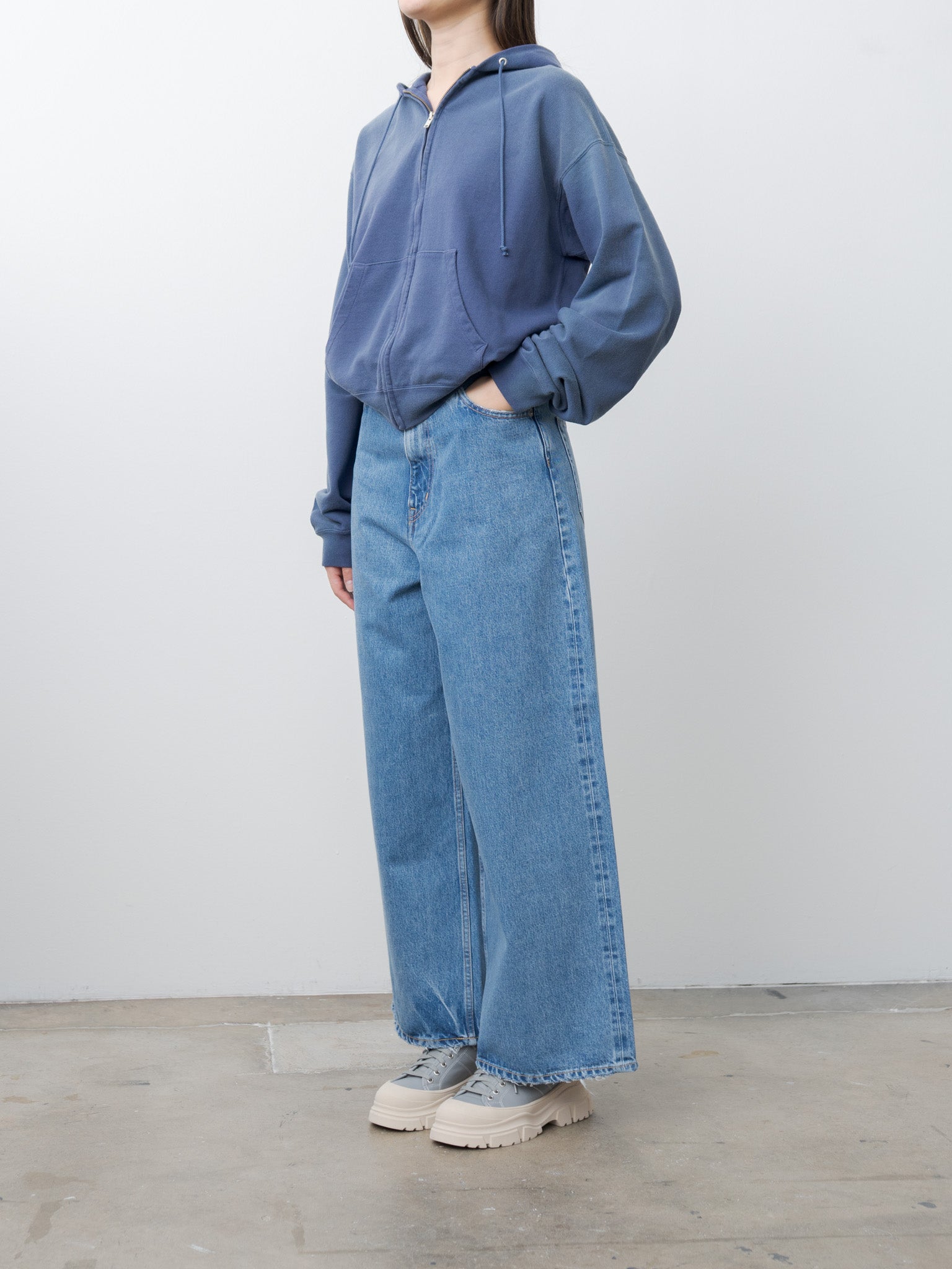 Namu Shop - Yleve 13.5oz High Waist Wide Denim - Indigo