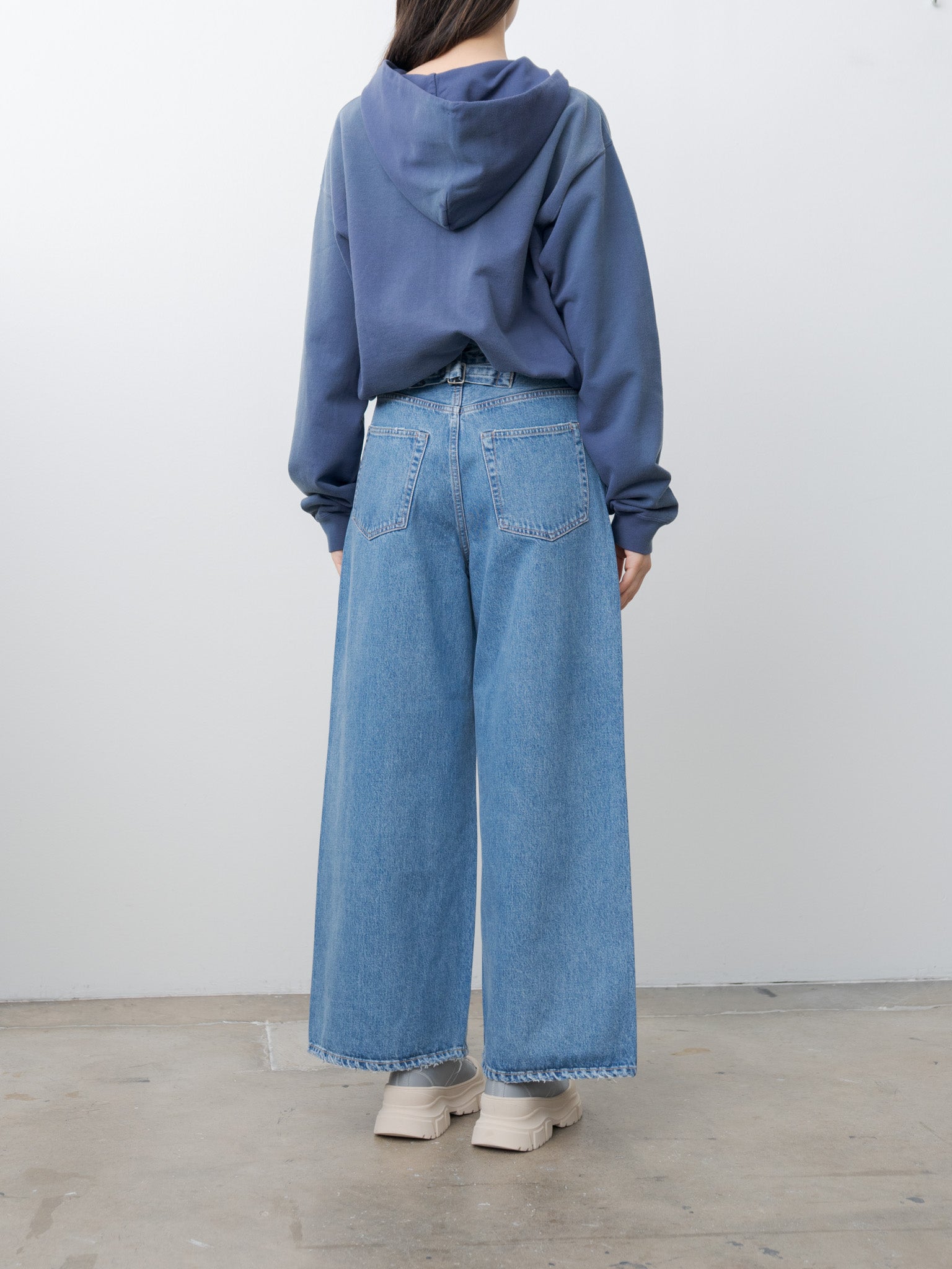 Namu Shop - Auralee Product Dyed Pima Light Sweat Zip Parka - Light Navy