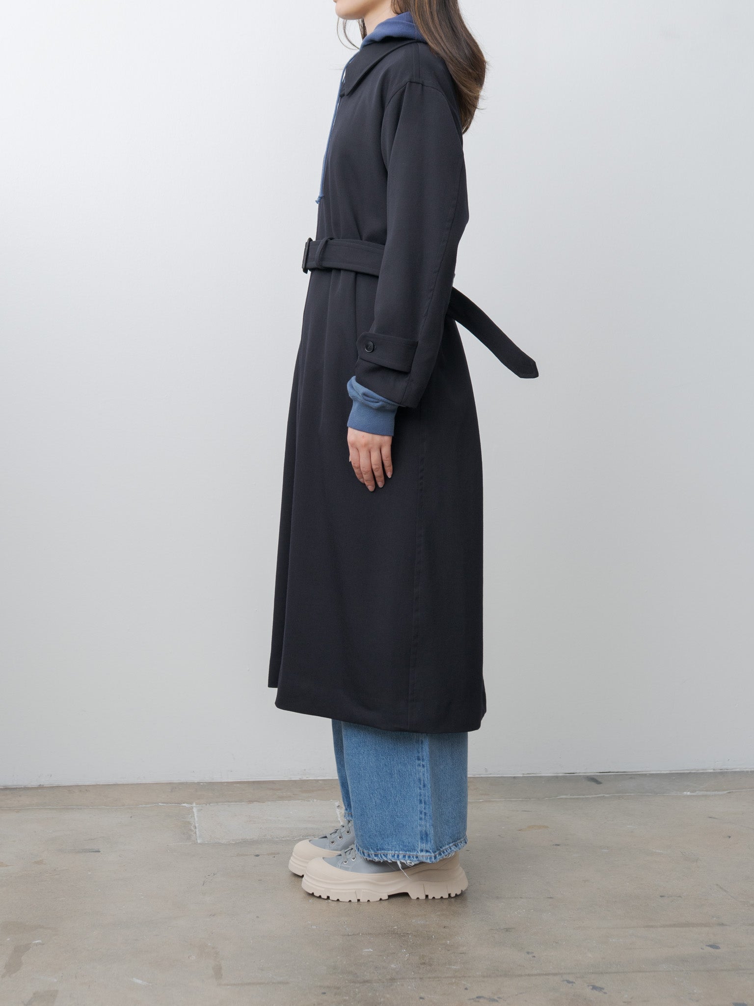 Namu Shop - Yleve Wool Gaba Zip Coat - Navy