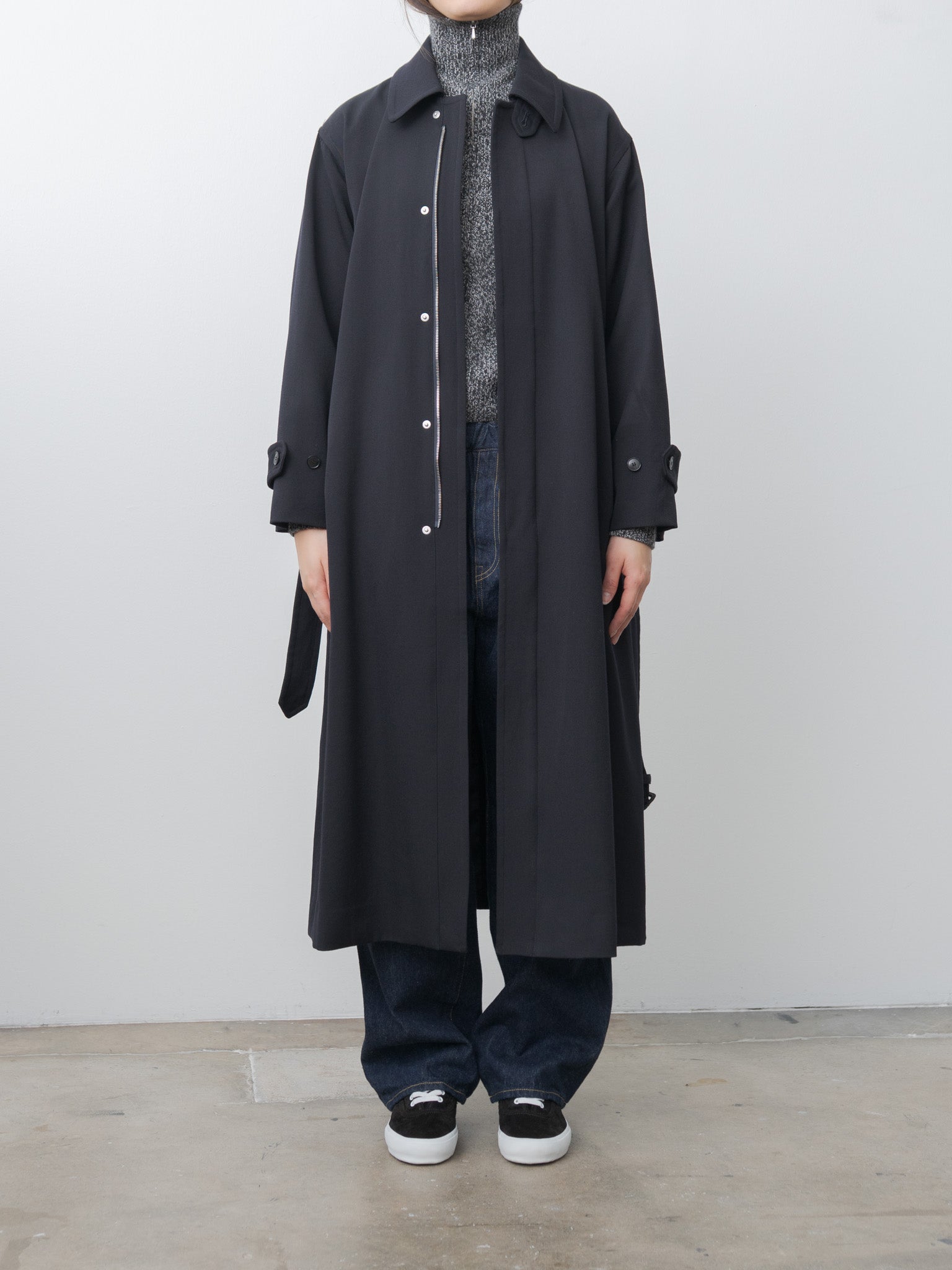 Namu Shop - Yleve Wool Gaba Zip Coat - Navy