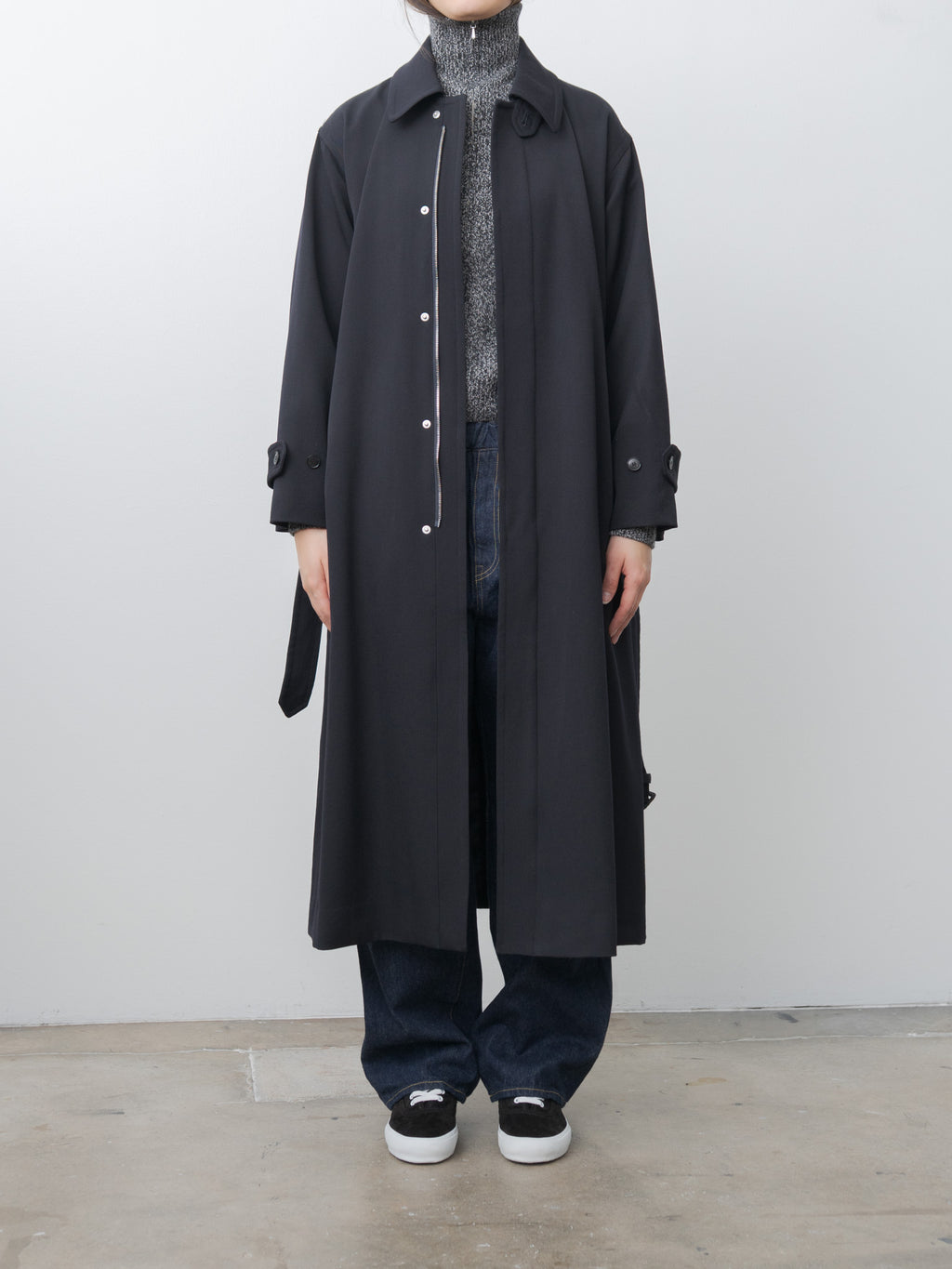 Namu Shop - Yleve Wool Gaba Zip Coat - Navy
