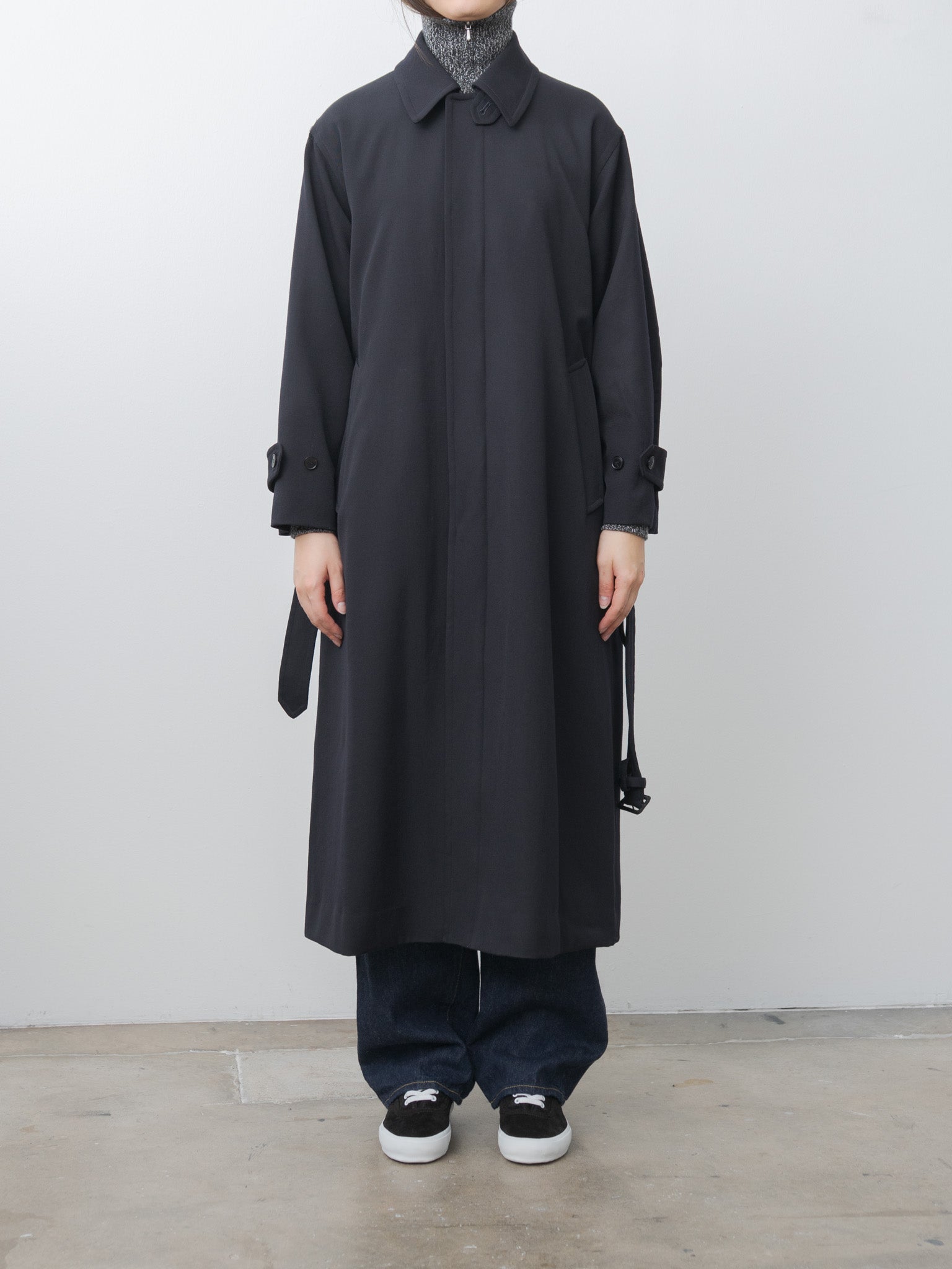 Namu Shop - Yleve Wool Gaba Zip Coat - Navy