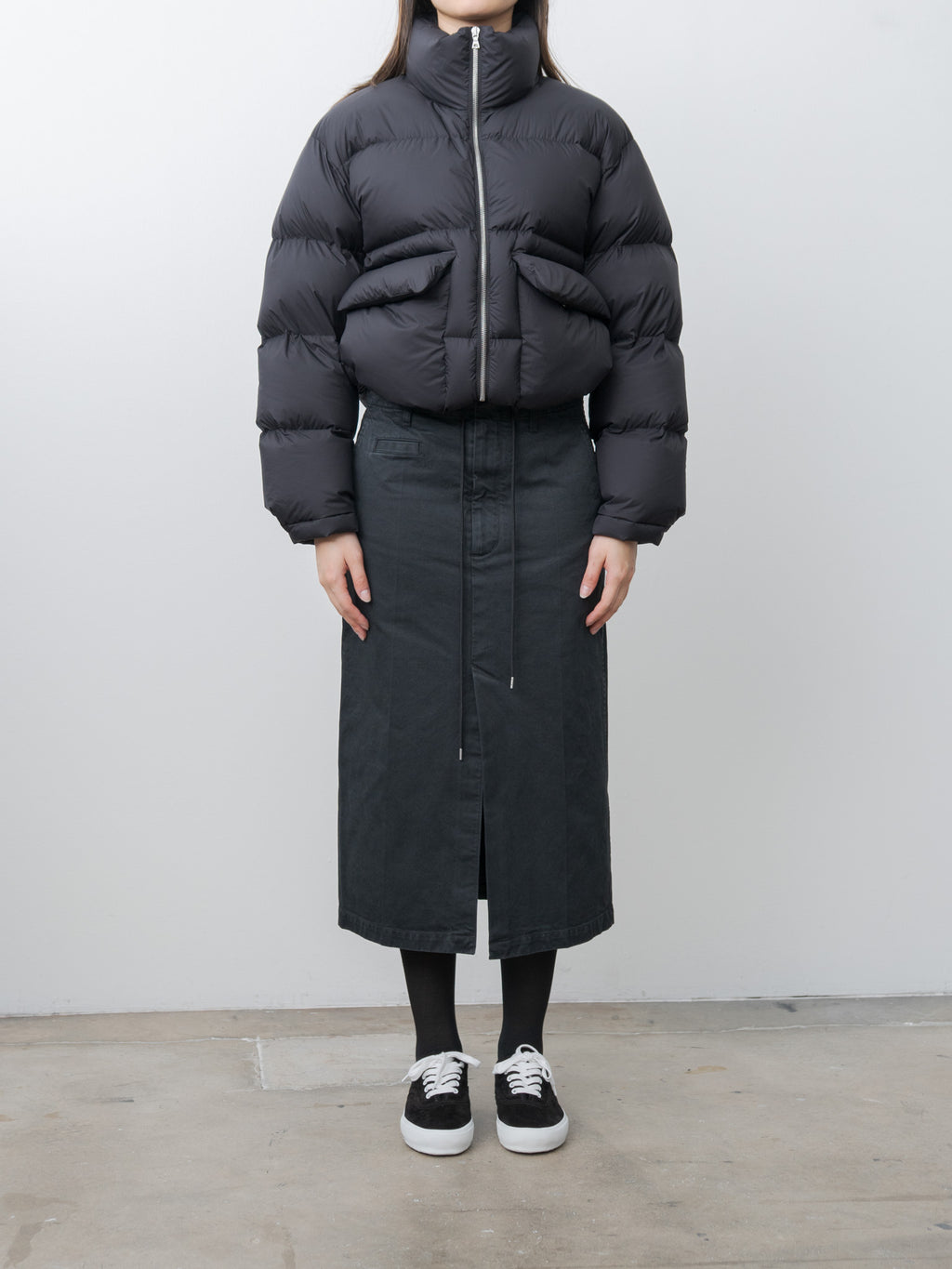 Namu Shop - Auralee Product Dyed Finx Chino Skirt - Black