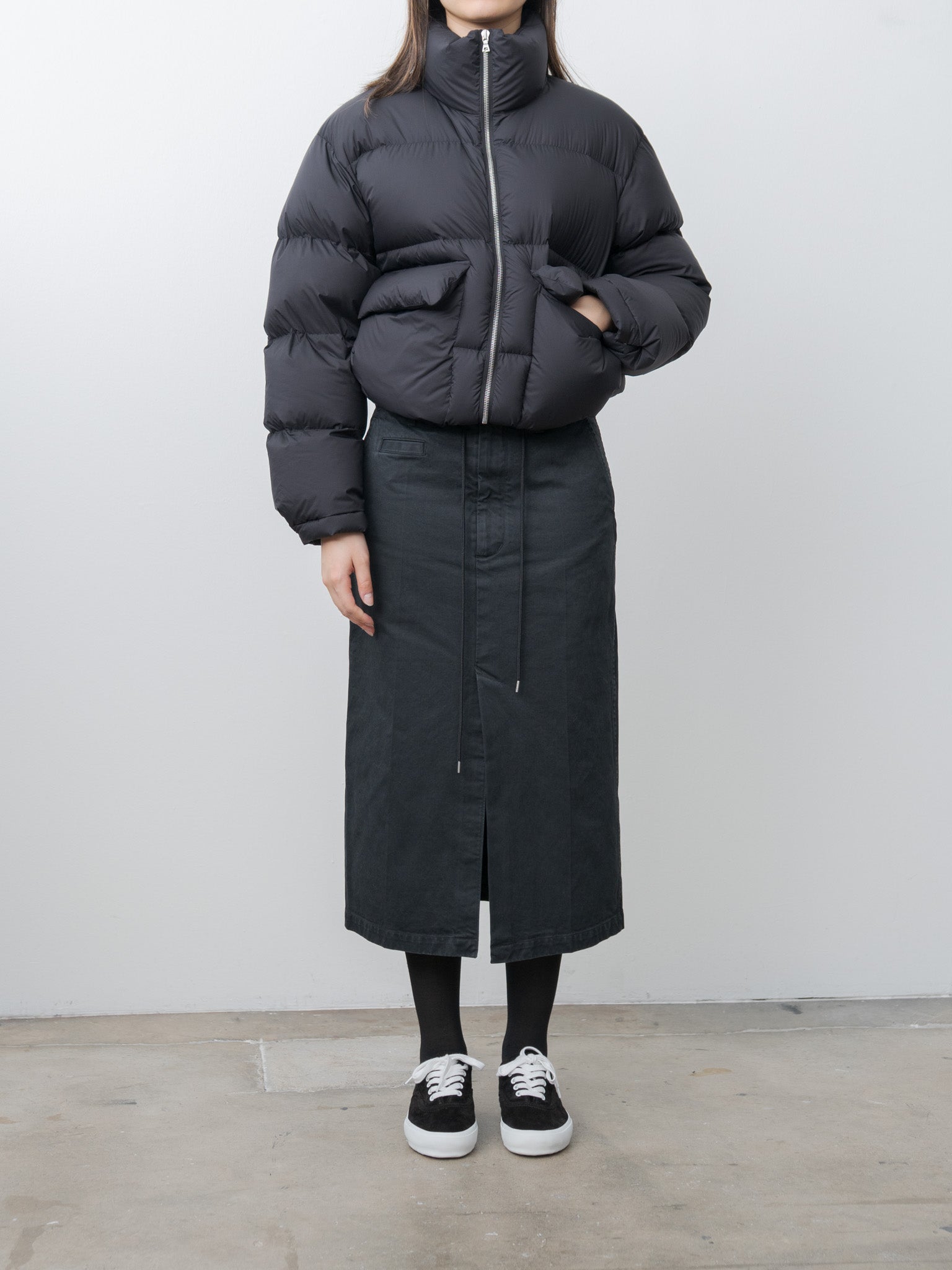 Namu Shop - Auralee Product Dyed Finx Chino Skirt - Black