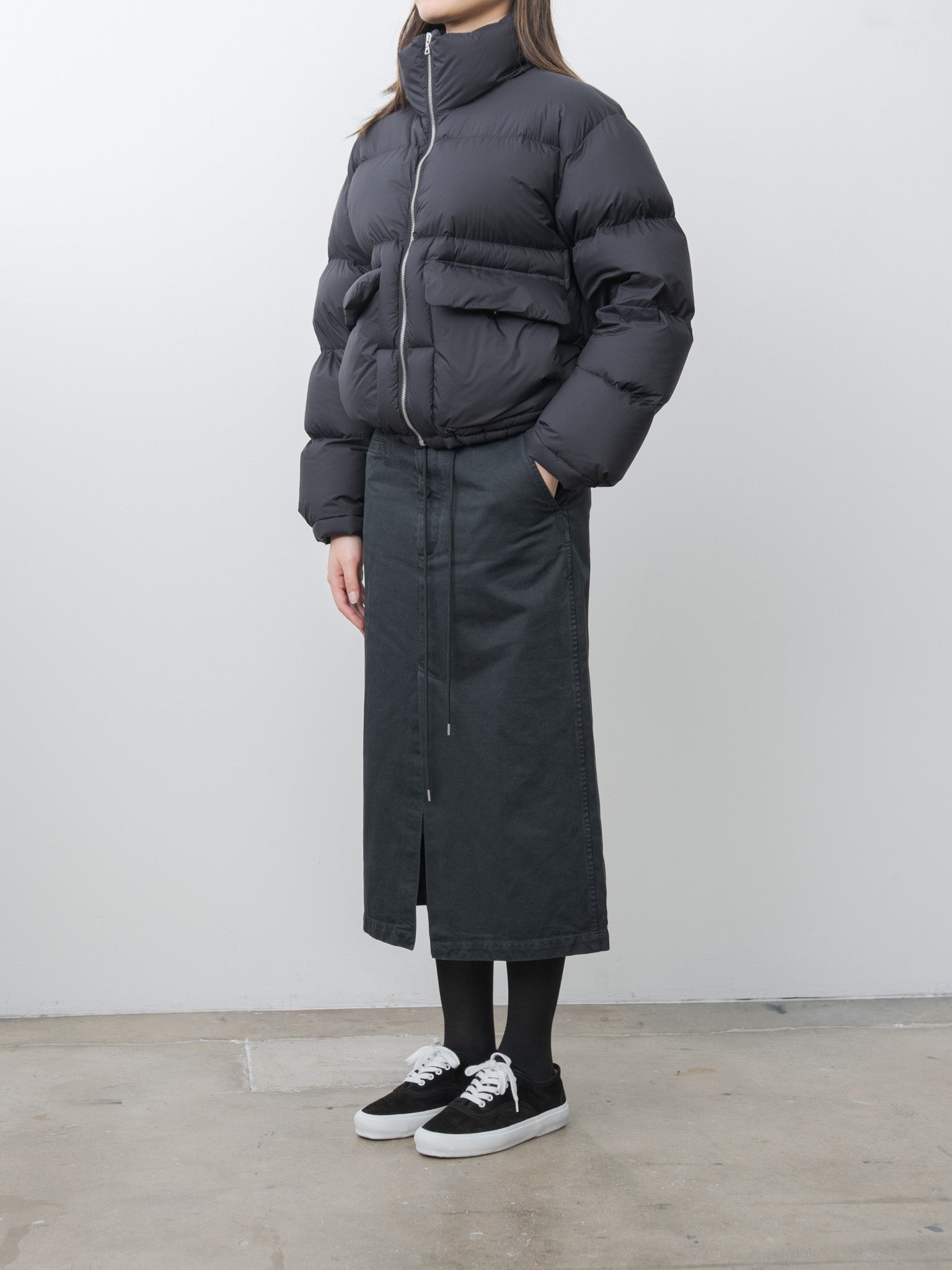 Namu Shop - Auralee Product Dyed Finx Chino Skirt - Black