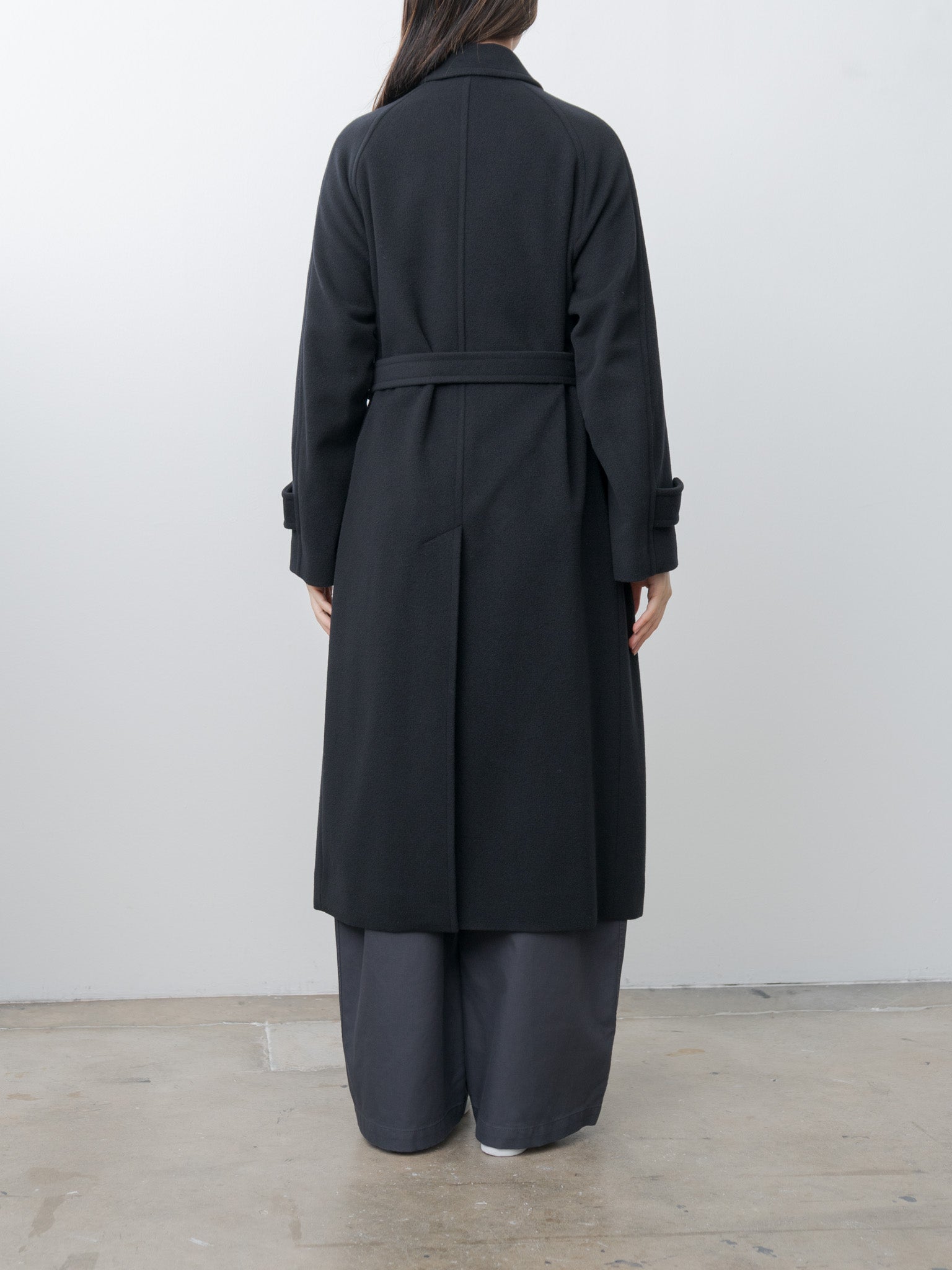 Namu Shop - Auralee Super Fine Wool Mosser Soutien Collar Coat - Black