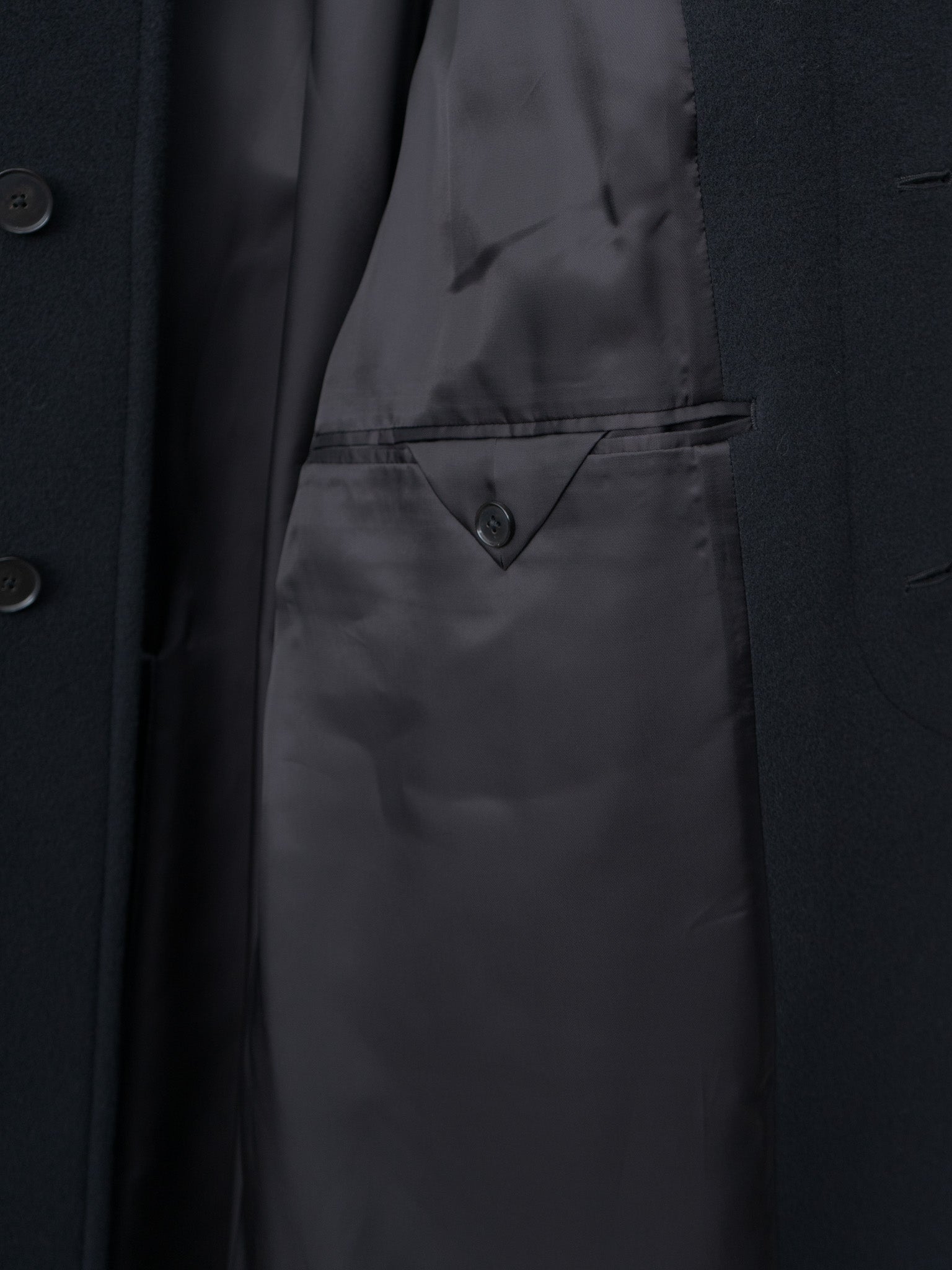 Namu Shop - Auralee Super Fine Wool Mosser Soutien Collar Coat - Black