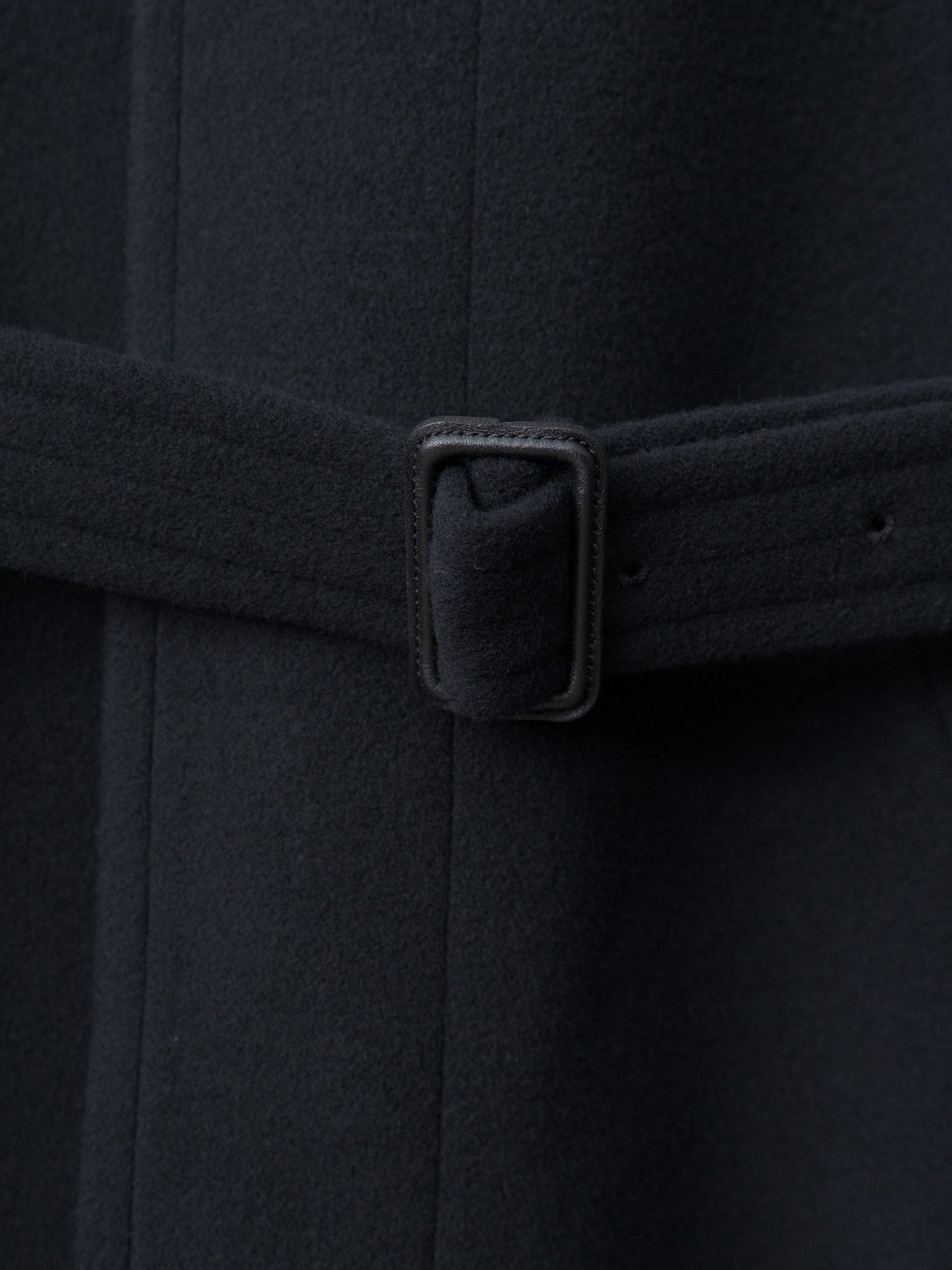 Namu Shop - Auralee Super Fine Wool Mosser Soutien Collar Coat - Black