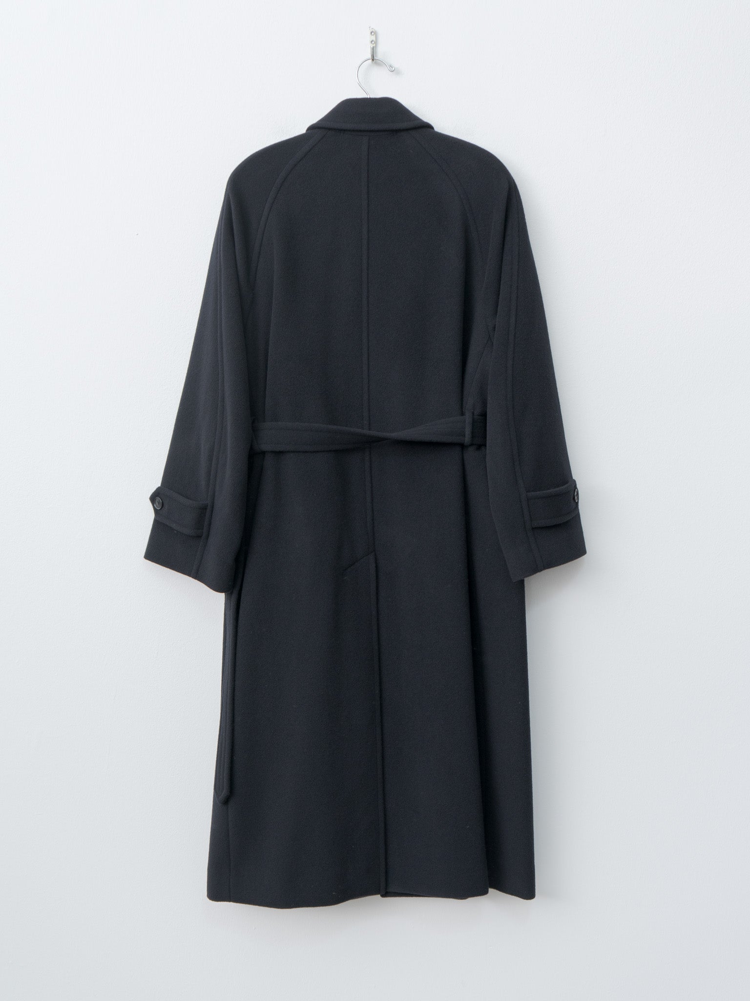 Namu Shop - Auralee Super Fine Wool Mosser Soutien Collar Coat - Black