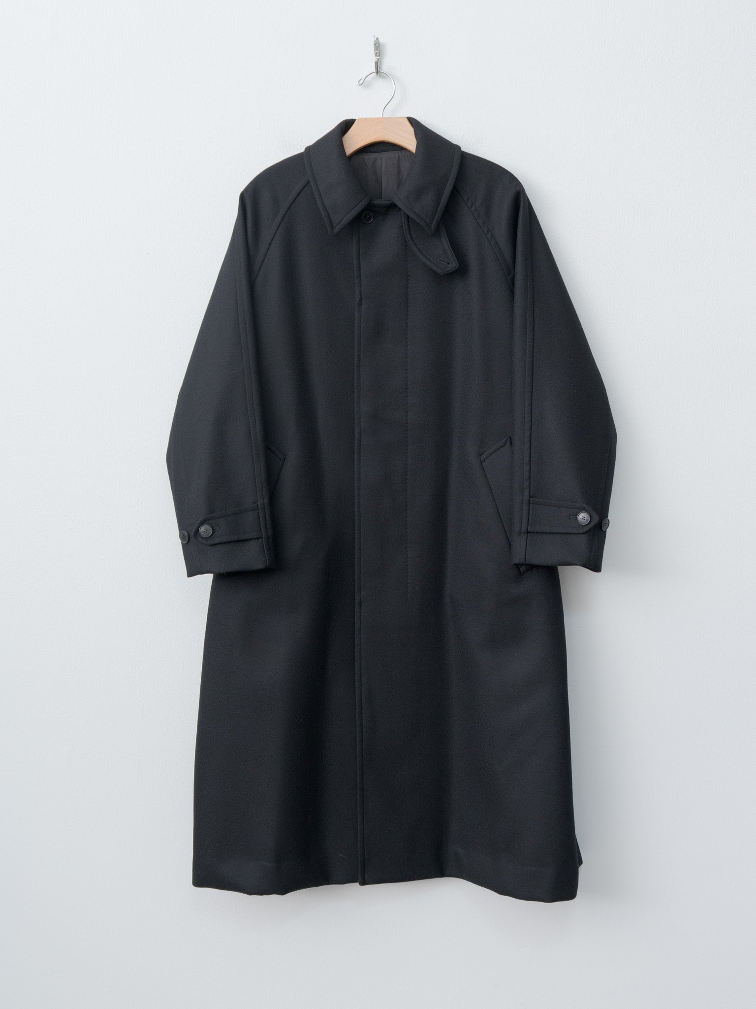 Namu Shop - Yleve Super100's Wool Melton Coat - Black