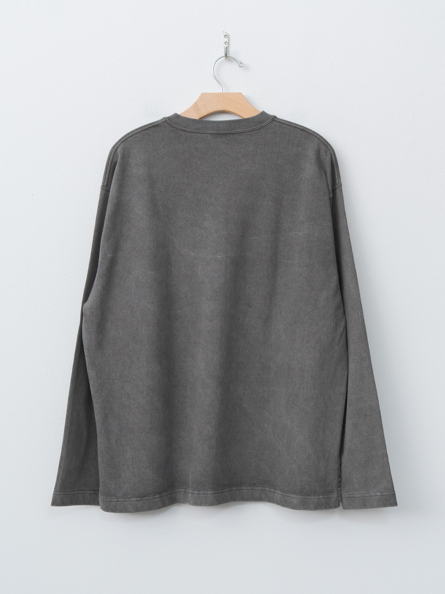 Namu Shop - Yleve Open End Cotton Pigment Dye Henley P/O - Charcoal