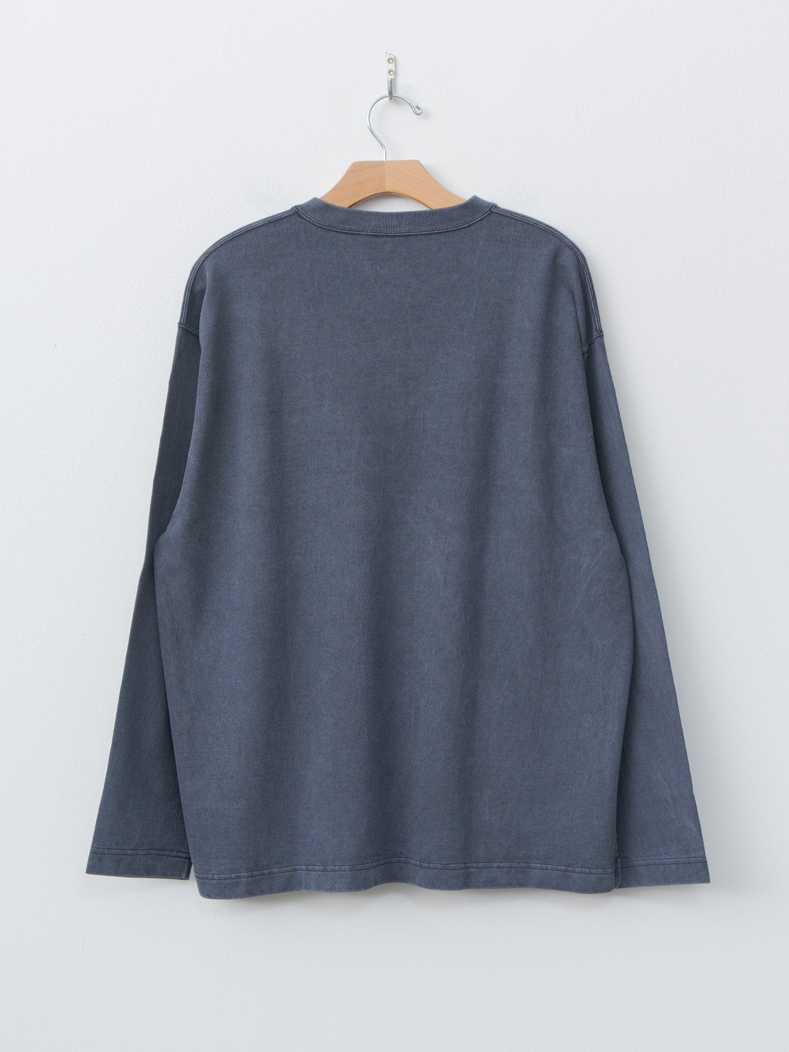Namu Shop - Yleve Open End Cotton Pigment Dye Henley P/O - Navy