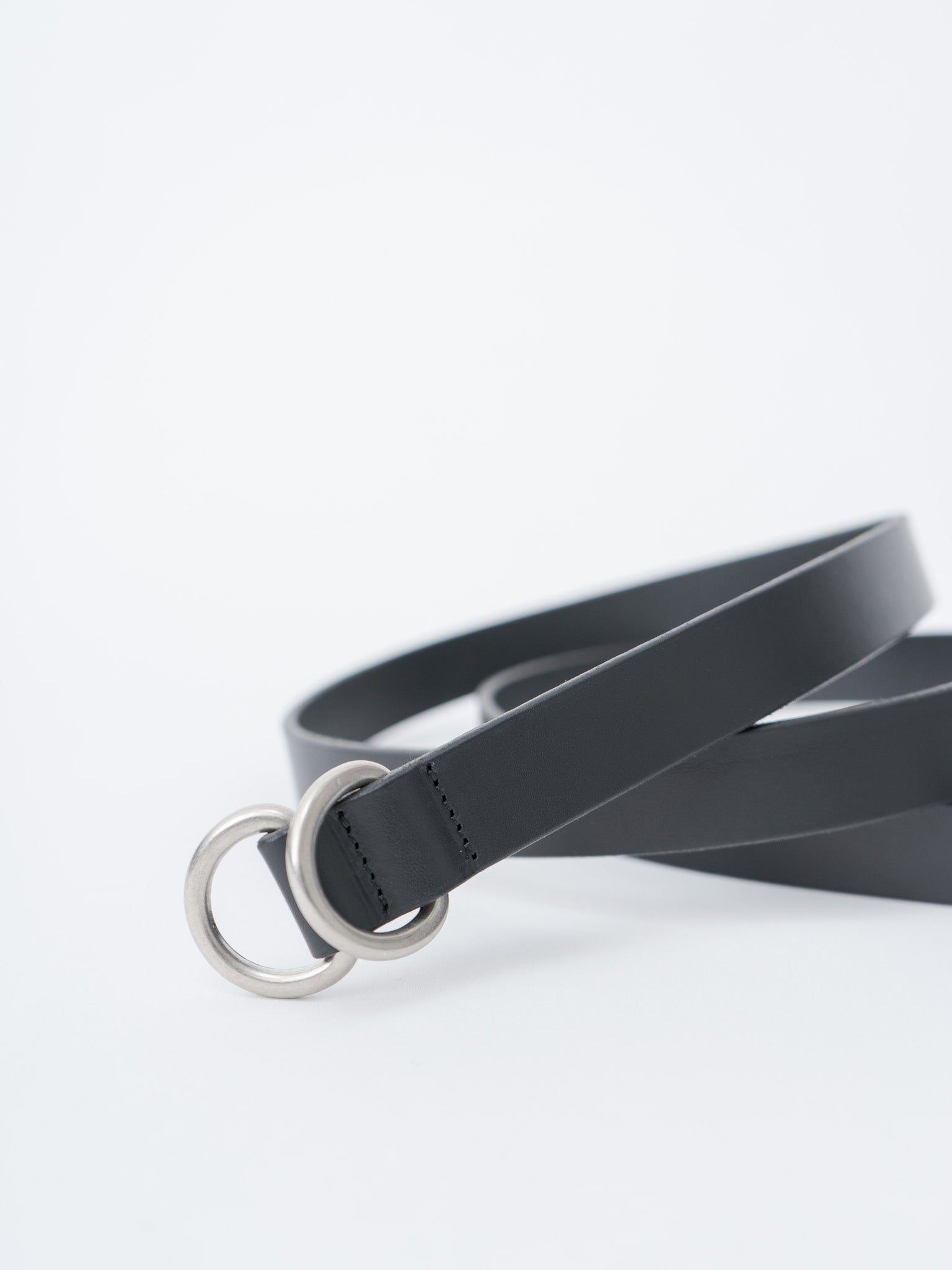 Namu Shop - Yoko Sakamoto Ring Belt Slim - Black × Silver (OS)