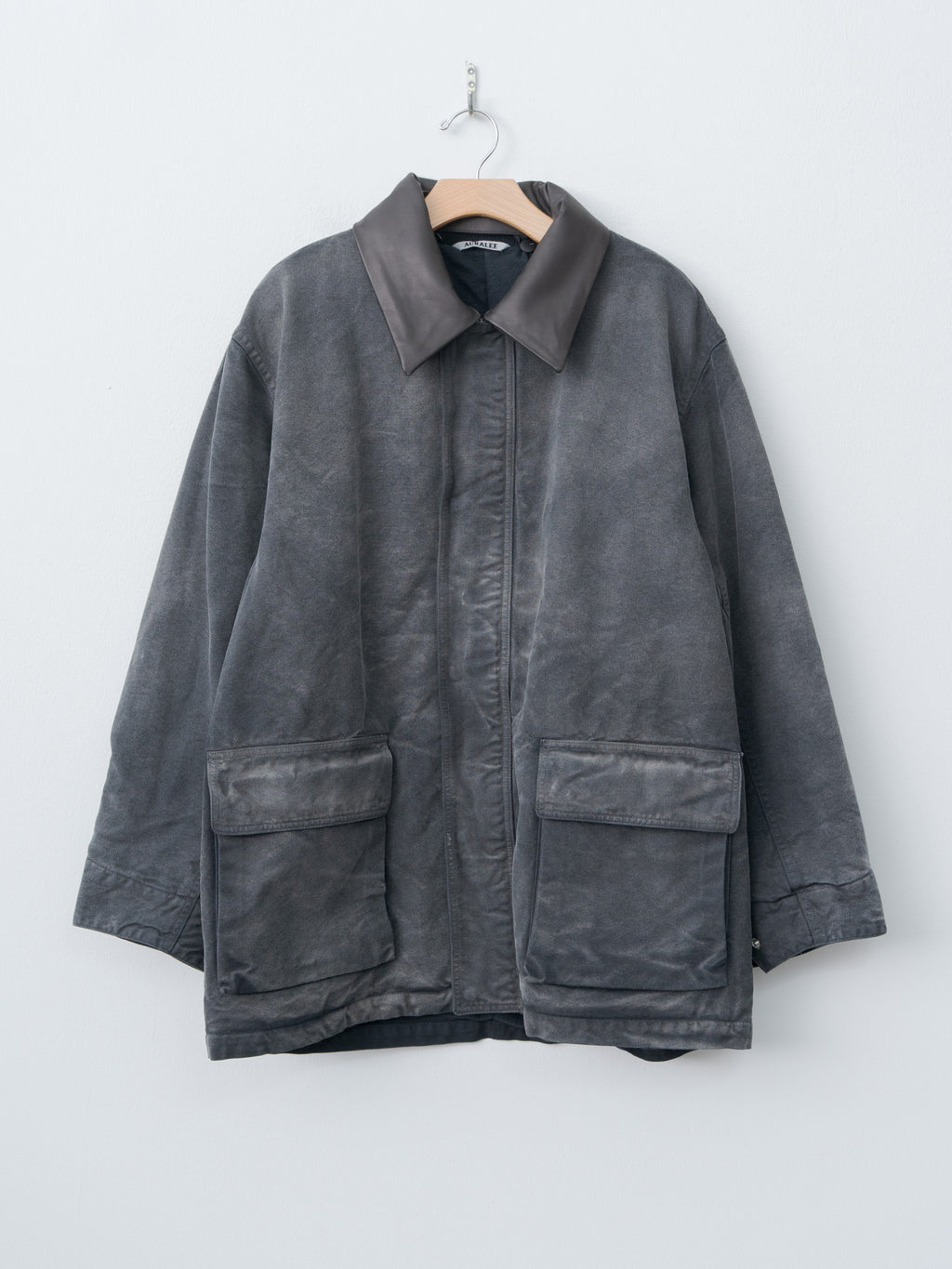 Namu Shop - Auralee Product Dyed Organic Cotton Duck Blouson - Faded Black