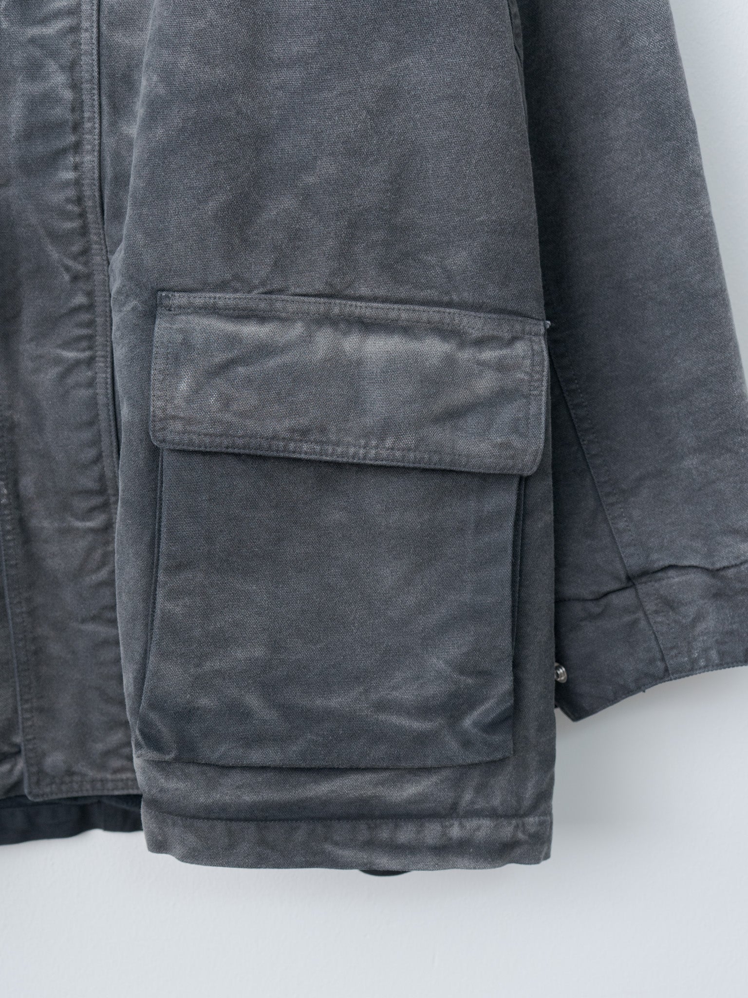 Namu Shop - Auralee Product Dyed Organic Cotton Duck Blouson - Faded Black