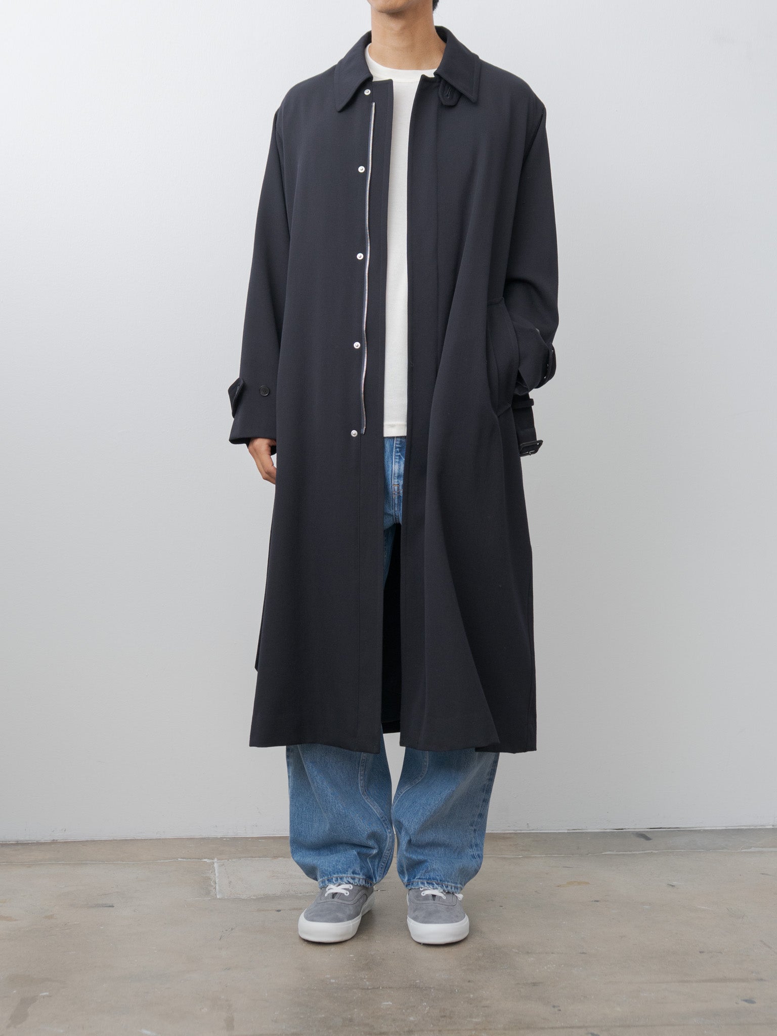 Namu Shop - Yleve Wool Gaba Zip Coat - Navy