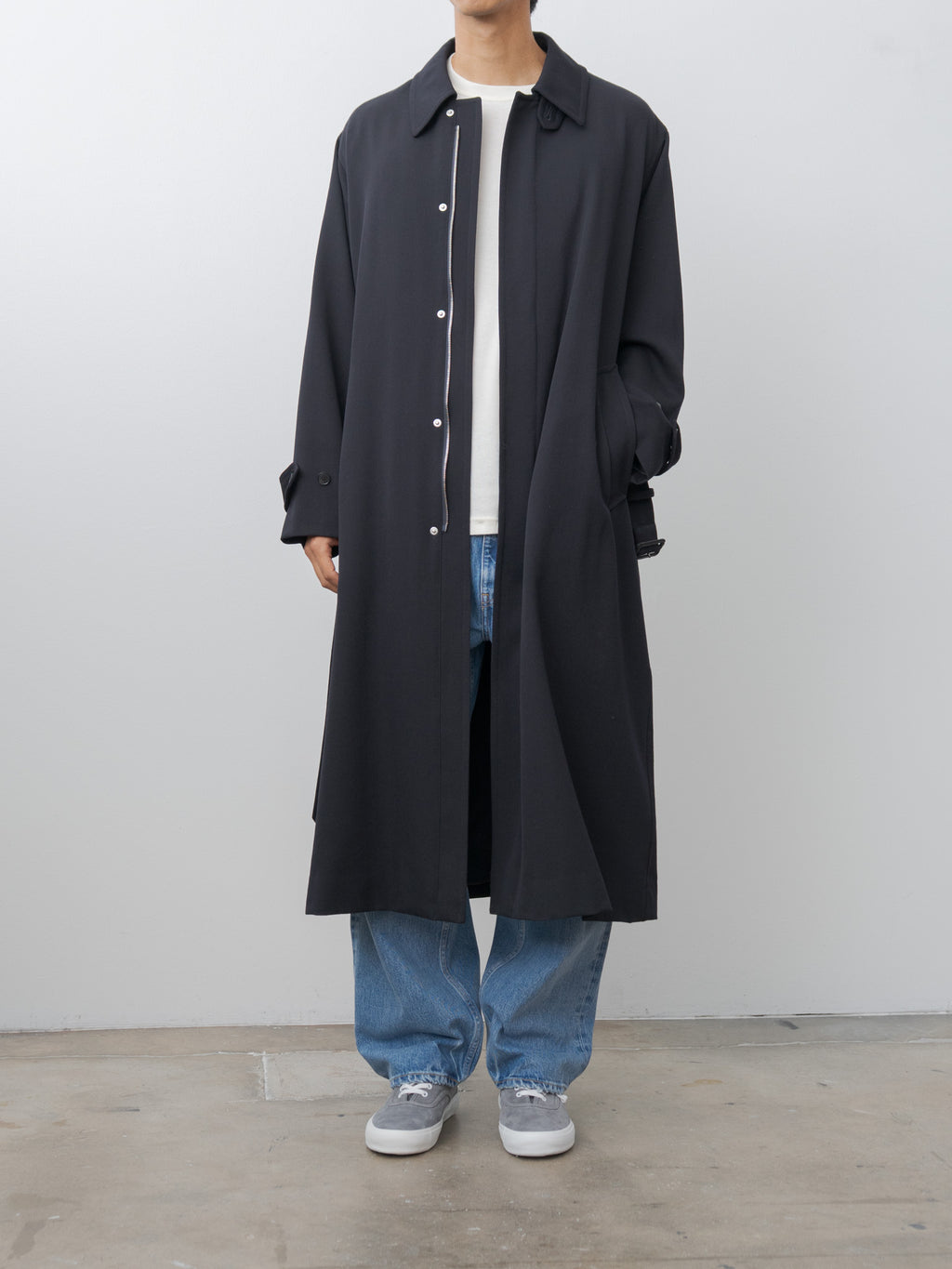 Namu Shop - Yleve Wool Gaba Zip Coat - Navy