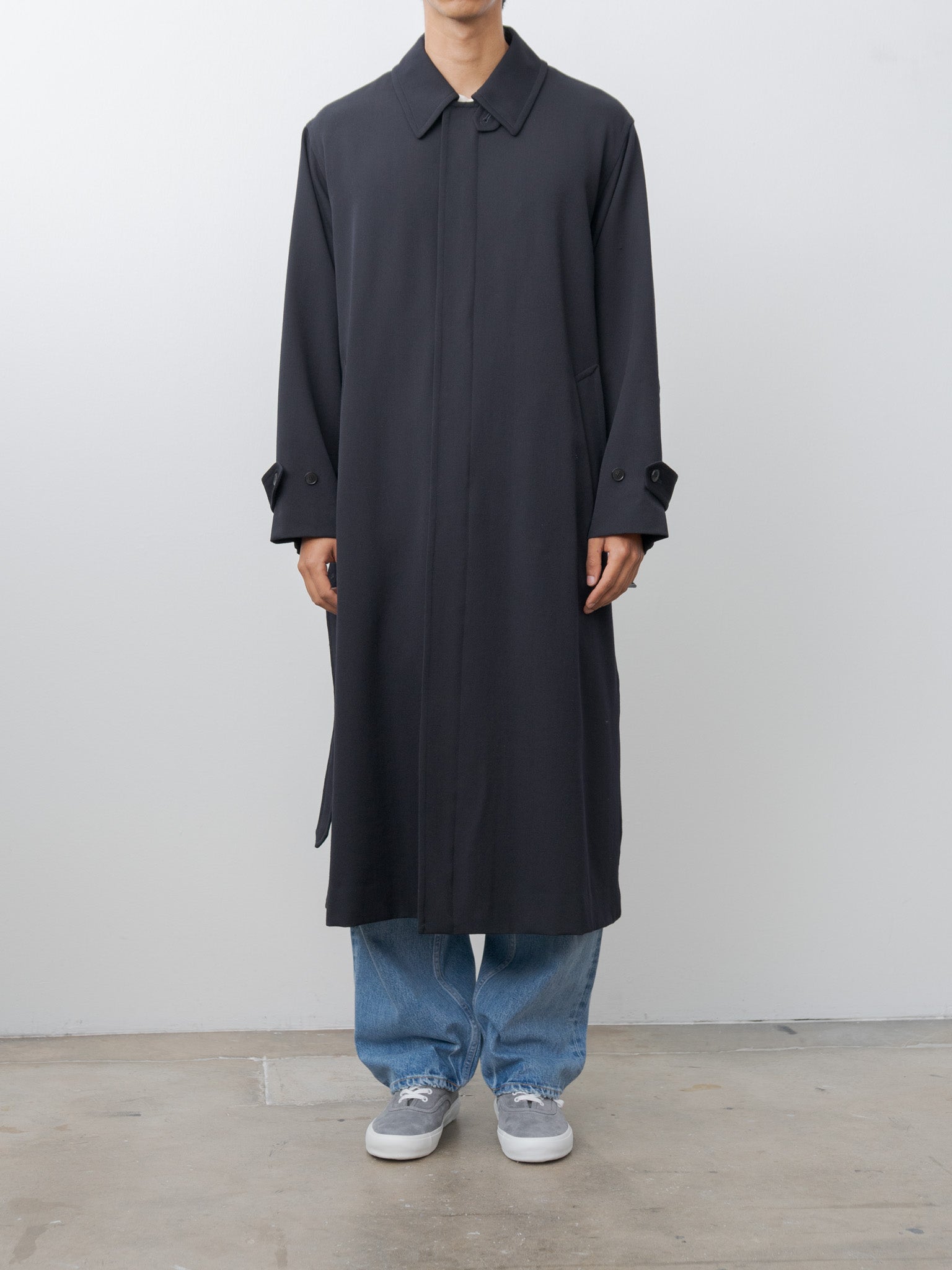 Namu Shop - Yleve Wool Gaba Zip Coat - Navy
