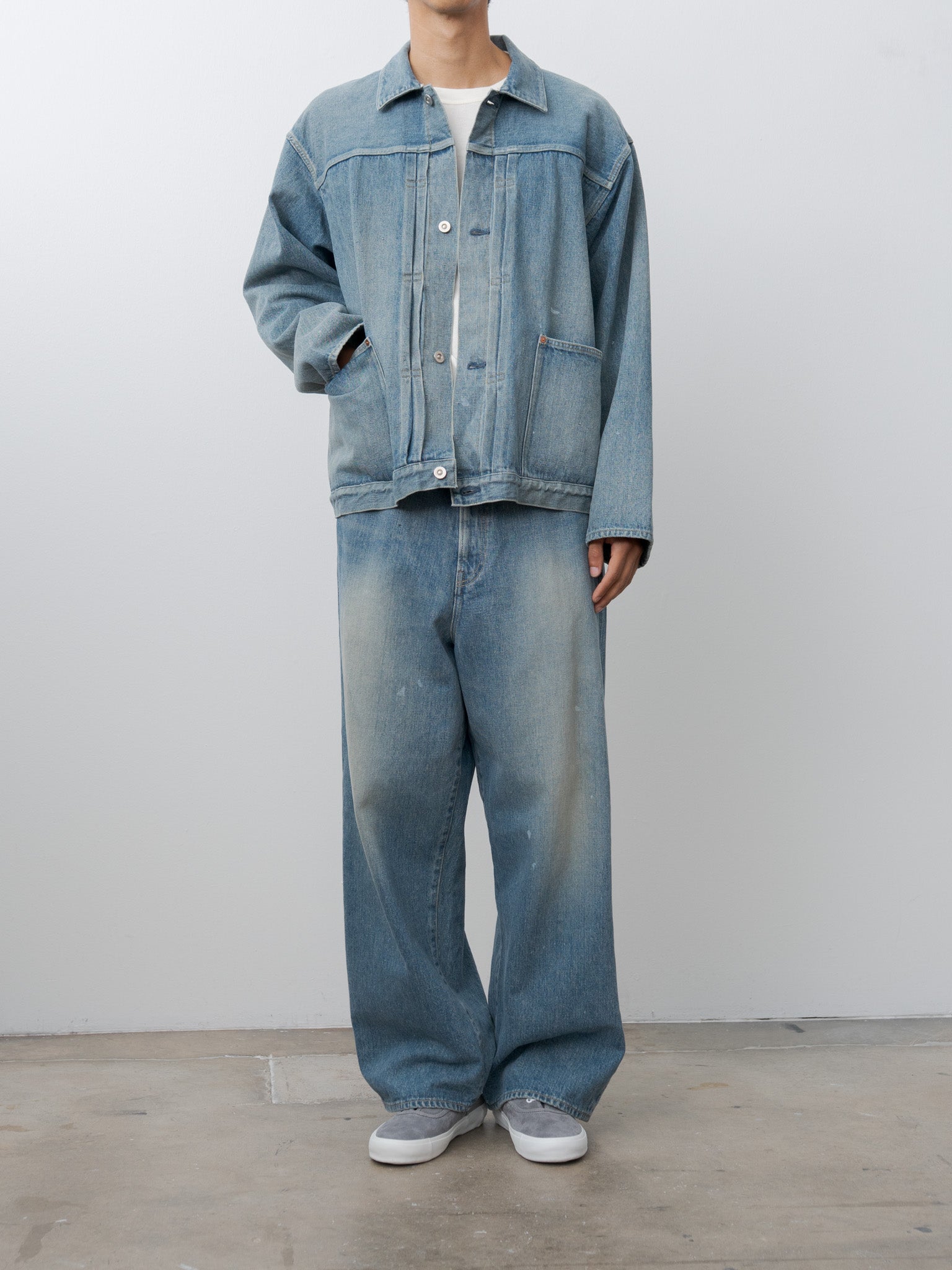 Namu Shop - Yoko Sakamoto Pleats Jacket - Fade Indigo