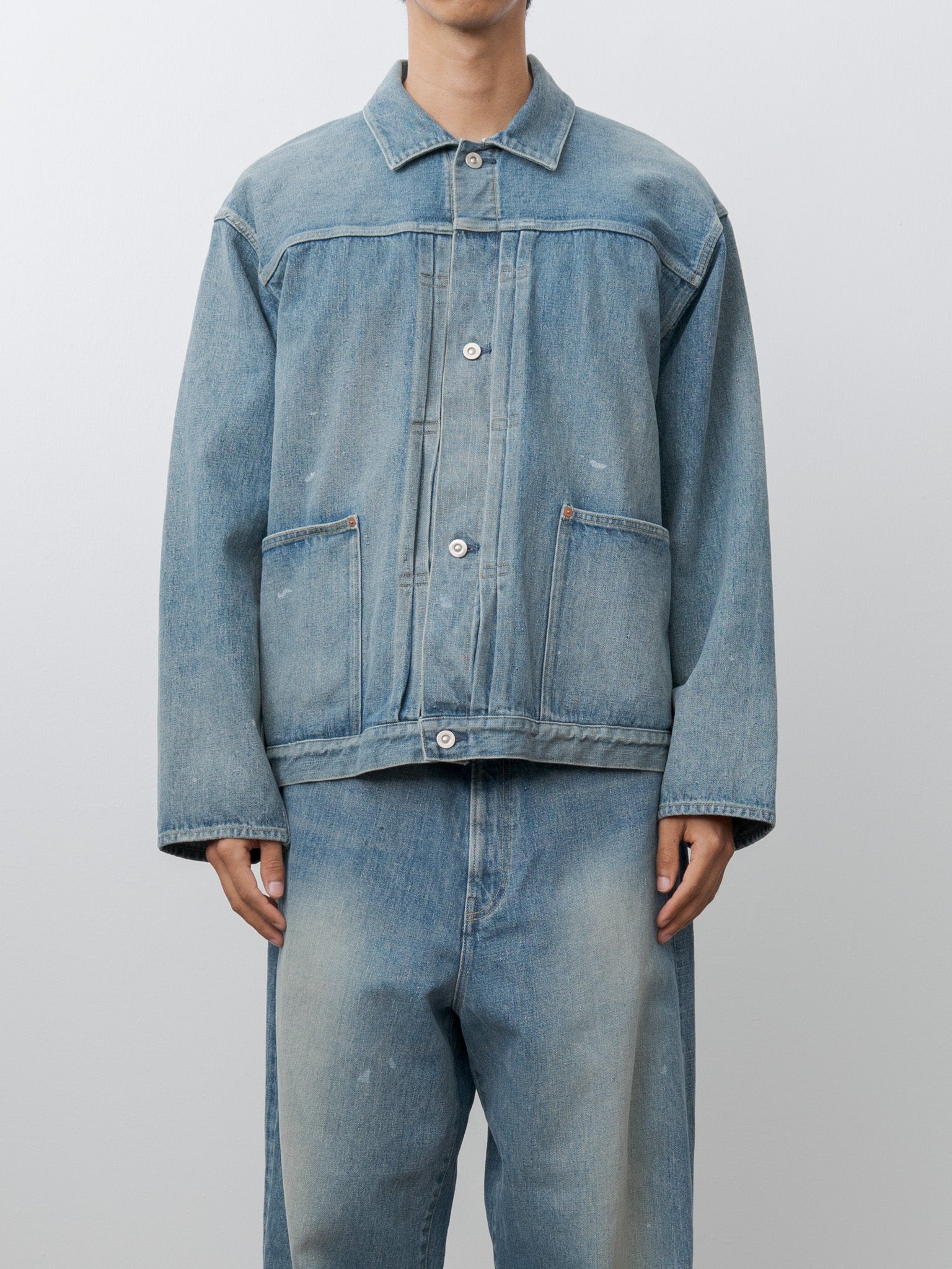 Namu Shop - Yoko Sakamoto Pleats Jacket - Fade Indigo