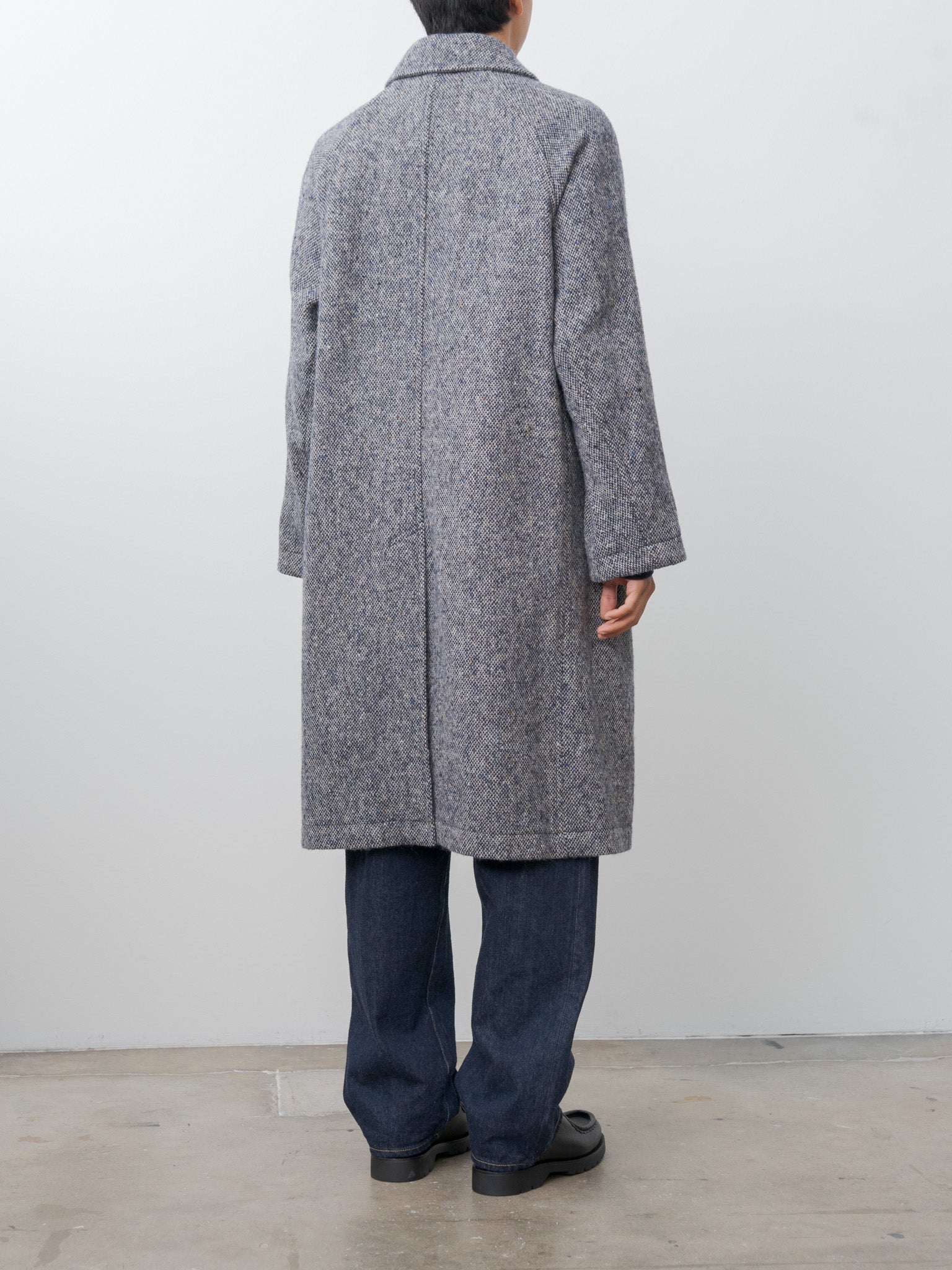 Namu Shop - Document Donegal Tweed Oversized Coat - Blue