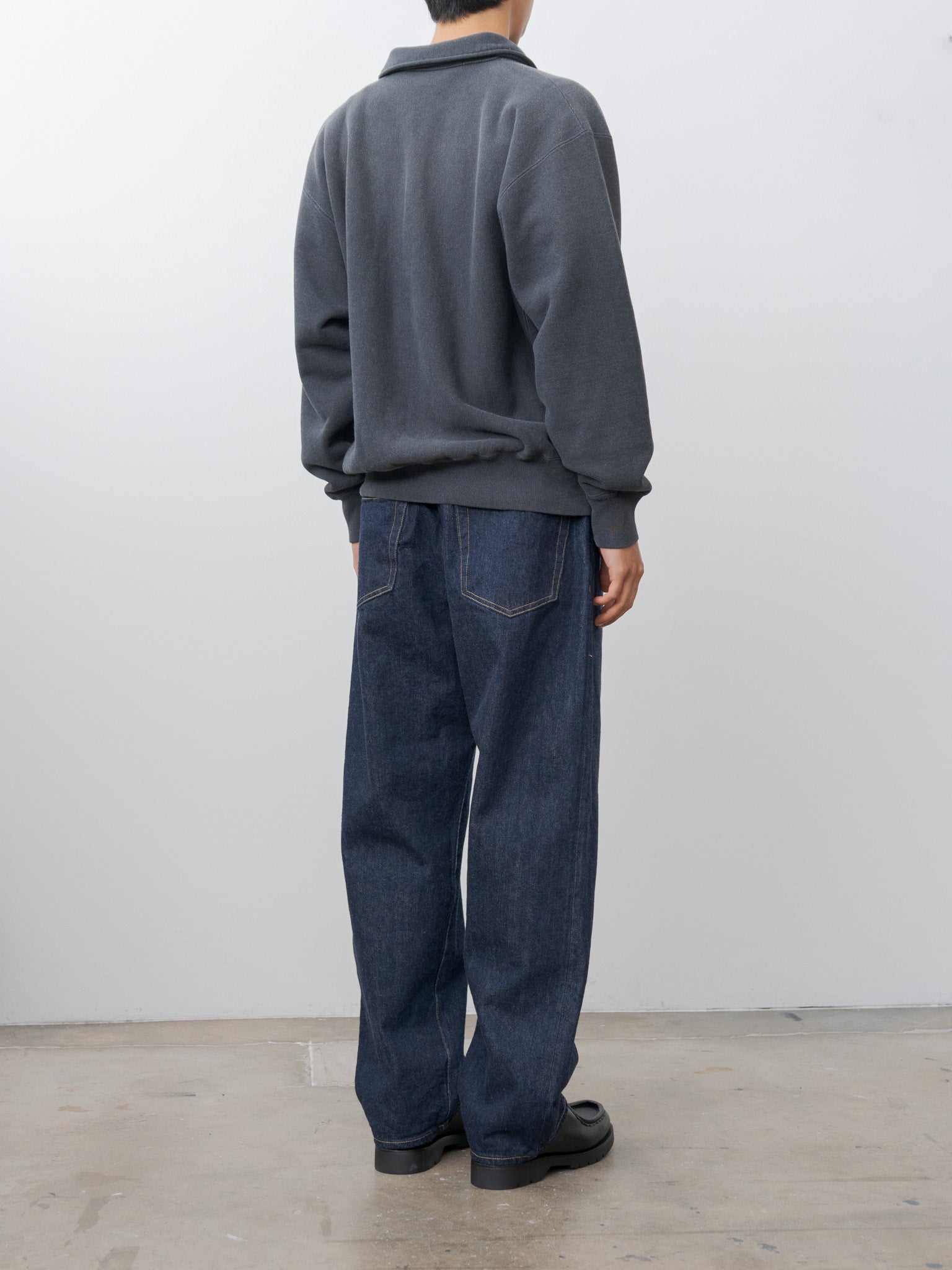 Namu Shop - Yleve Heavy Weight Fleece Bleach Snap P/O - Charcoal