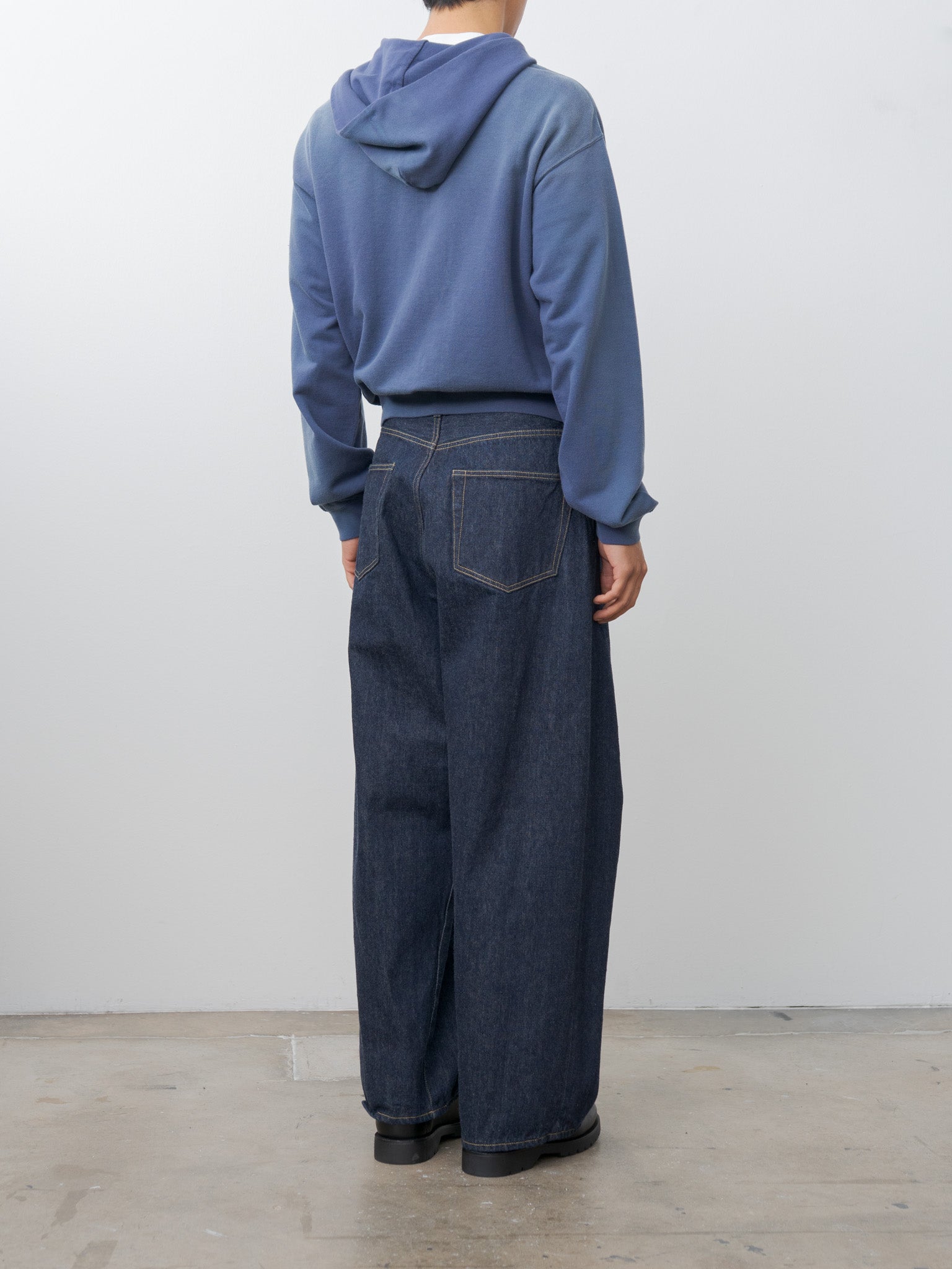 Namu Shop - Auralee Product Dyed Pima Light Sweat Zip Parka - Light Navy