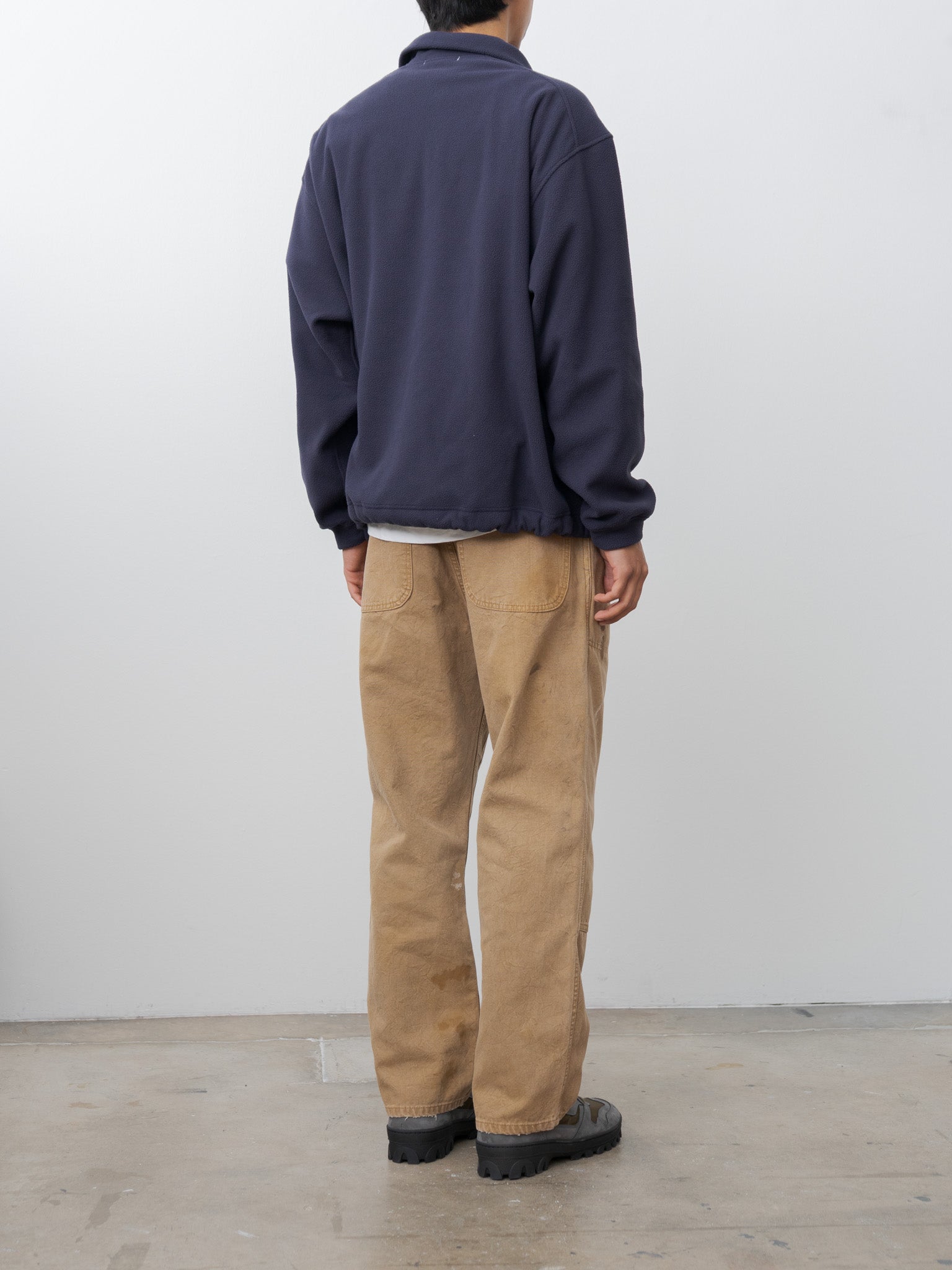 Namu Shop - Y Recycle Polyester Fleece Half Zip P/O - Navy