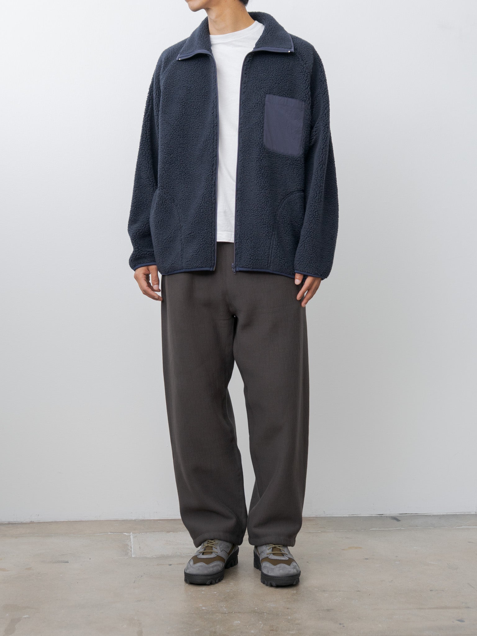 Namu Shop - Y Recycled Polyester Boa Blouson - Navy