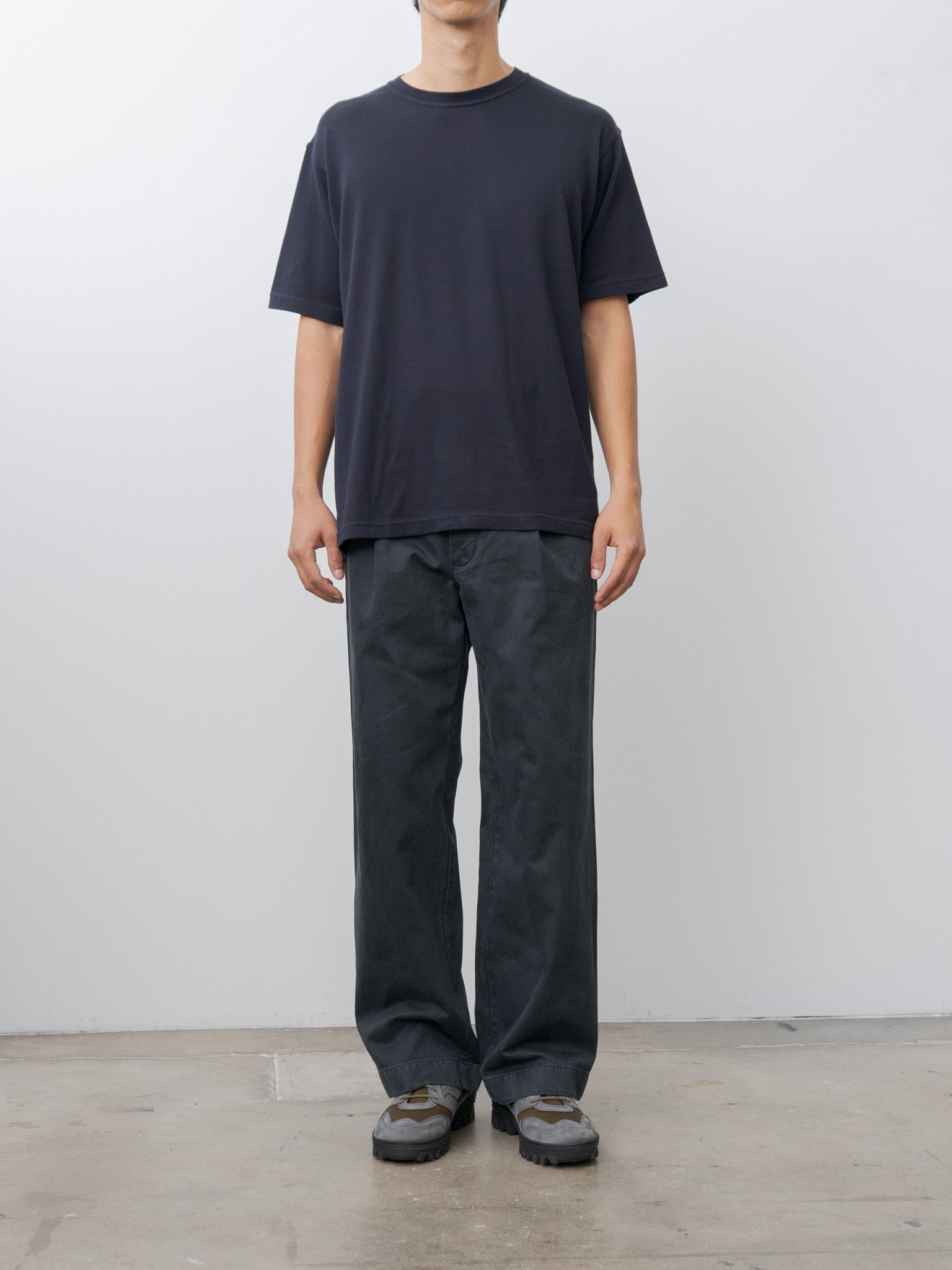 Namu Shop - Auralee Product Dyed Finx Chino One-Tuck Pants - Black