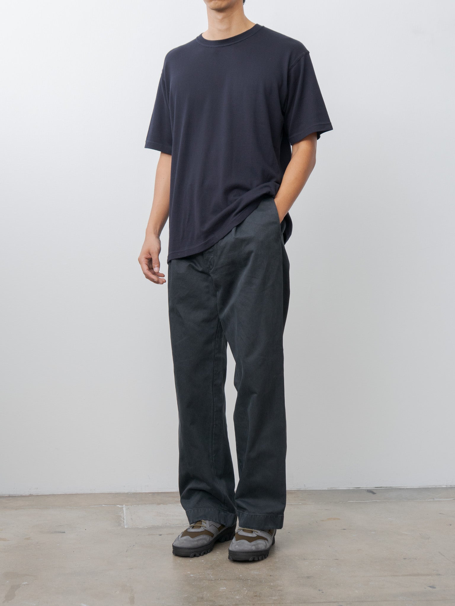 Namu Shop - Auralee Product Dyed Finx Chino One-Tuck Pants - Black