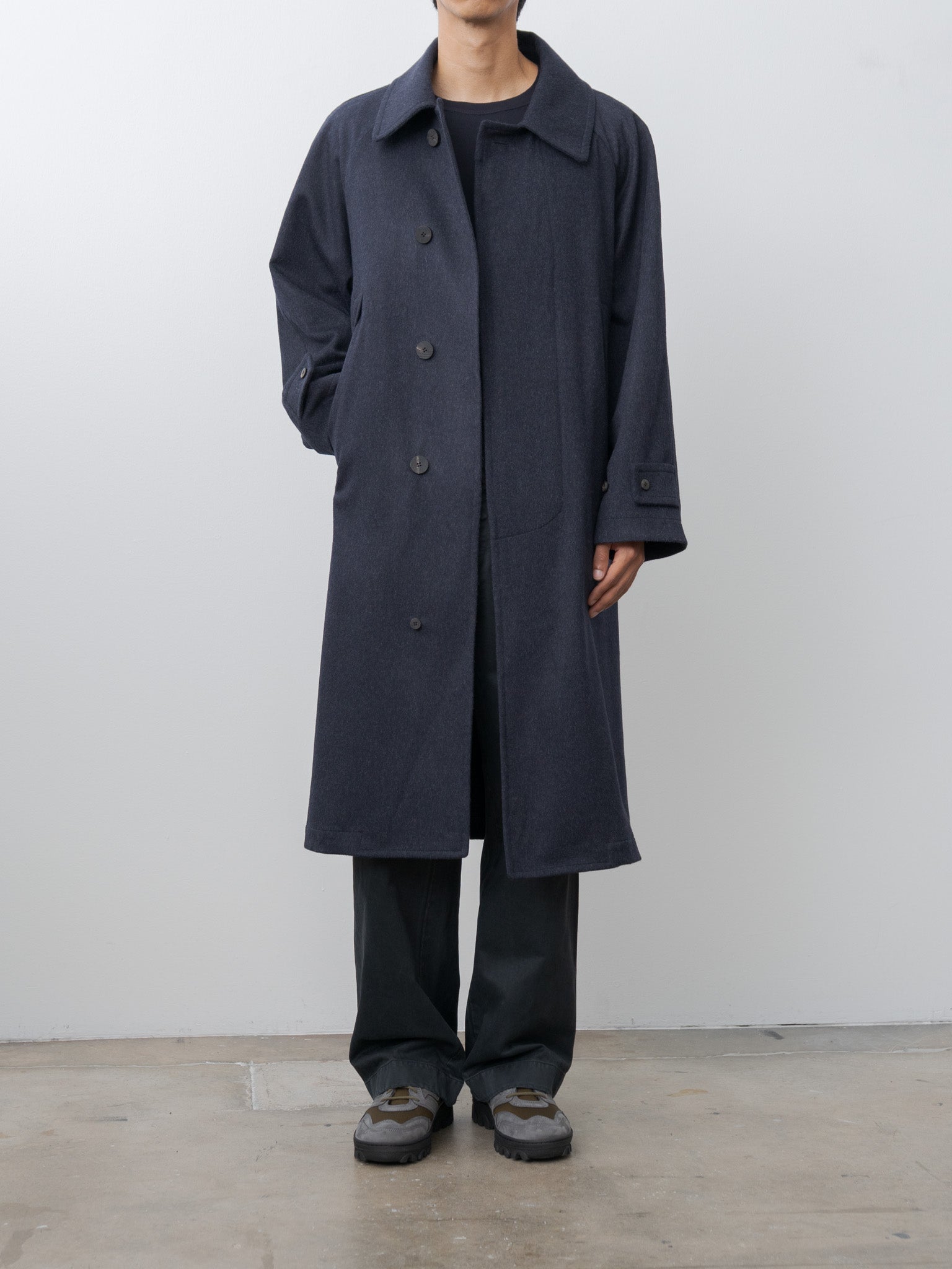 Namu Shop - Auralee Product Dyed Finx Chino One-Tuck Pants - Black