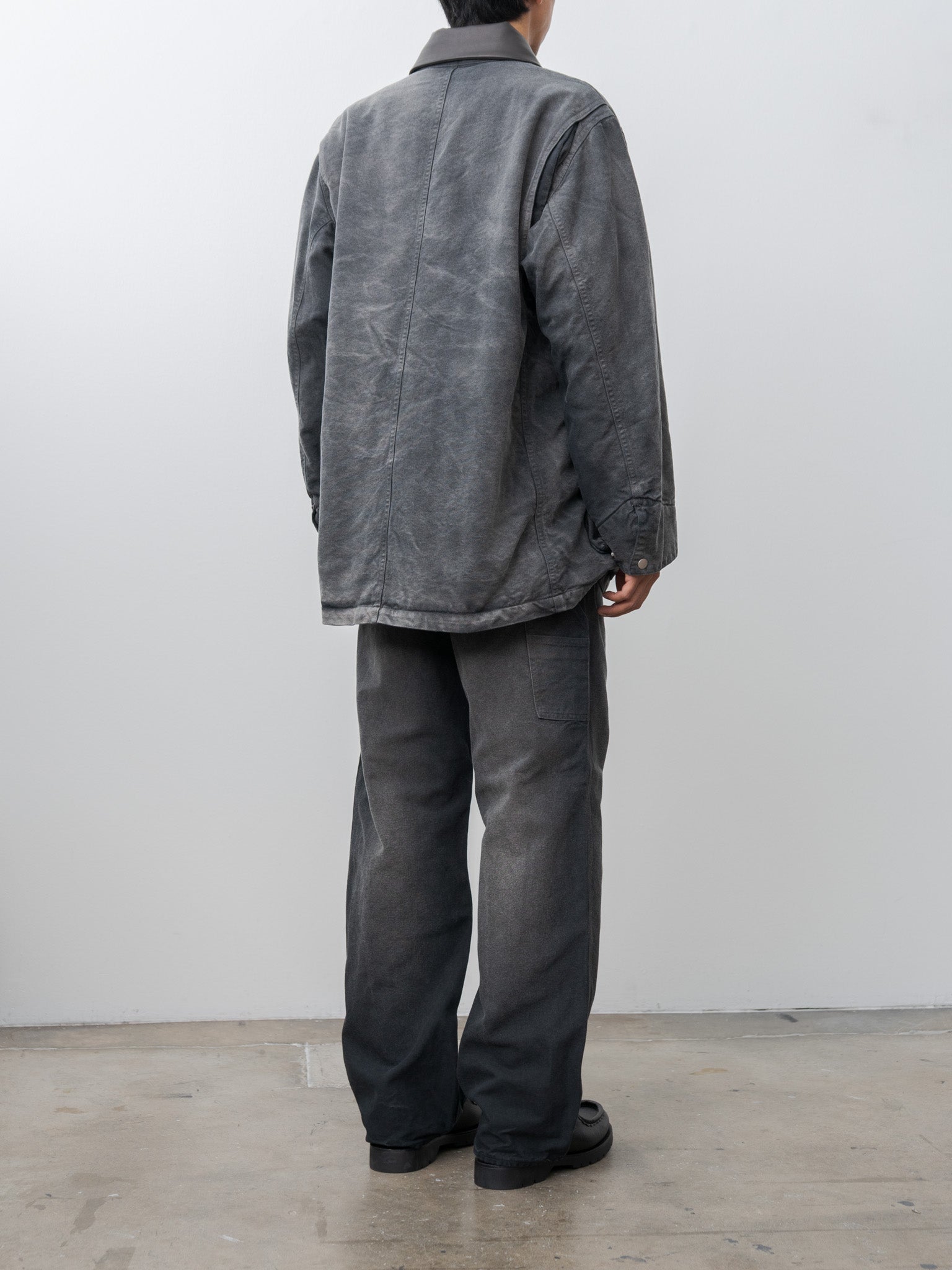 Namu Shop - Auralee Product Dyed Organic Cotton Duck Blouson - Faded Black