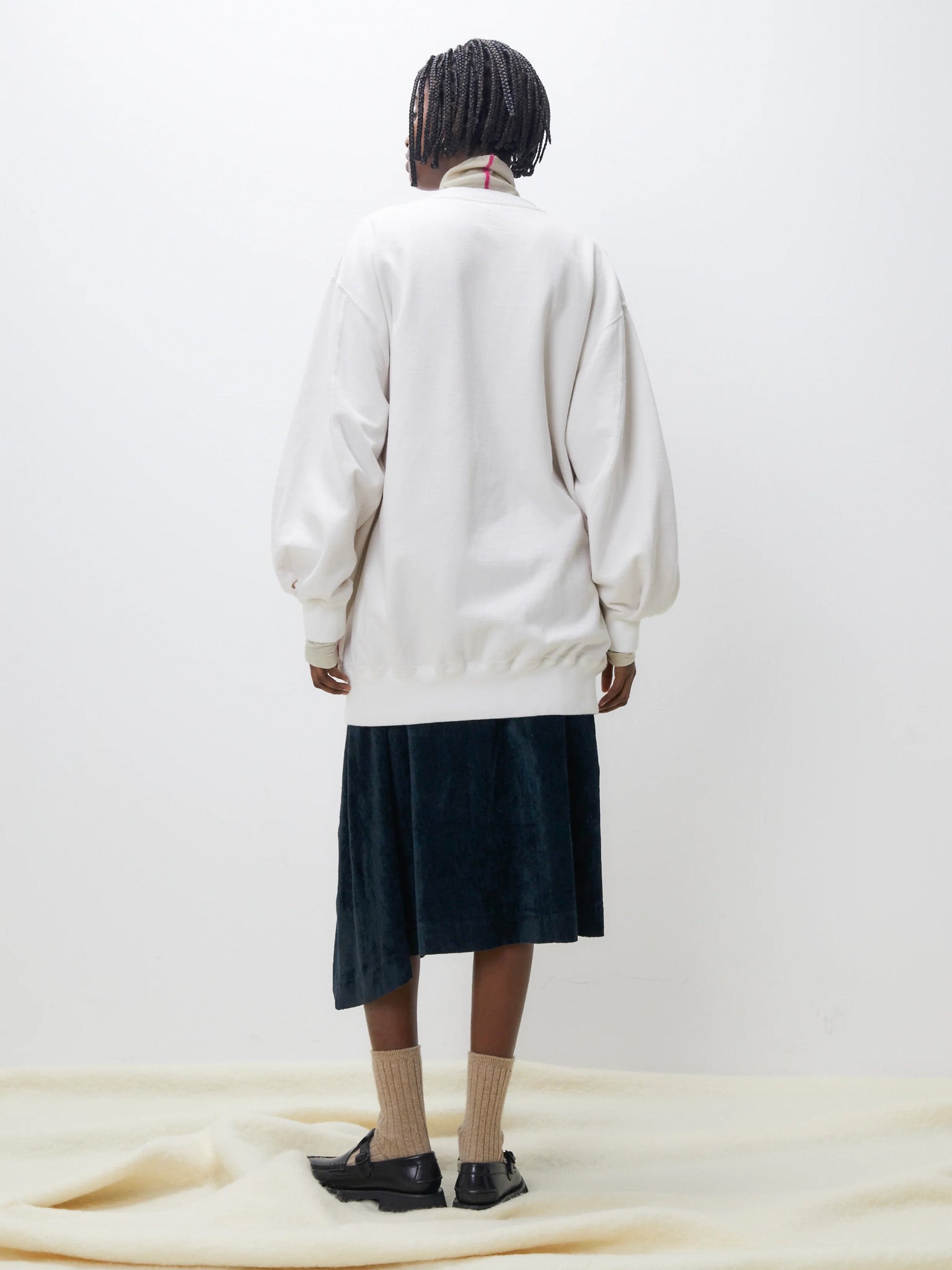 Namu Shop - Unfil Vintage Cotton Fleece Oversized Sweatshirt - Petrol Blue
