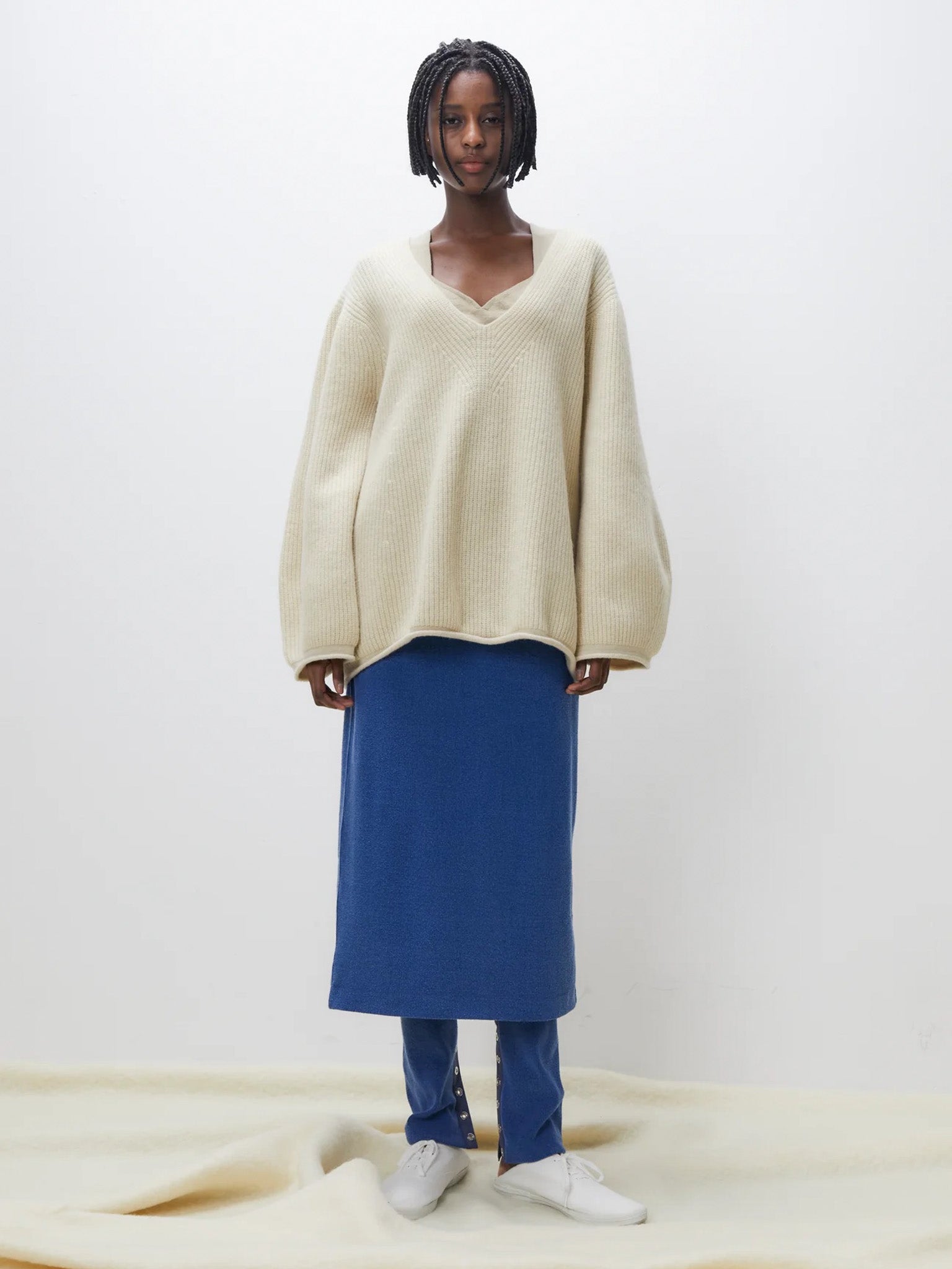 Namu Shop - Unfil Raw Silk Ribbed Jersey Pencil Skirt - Dark Taupe