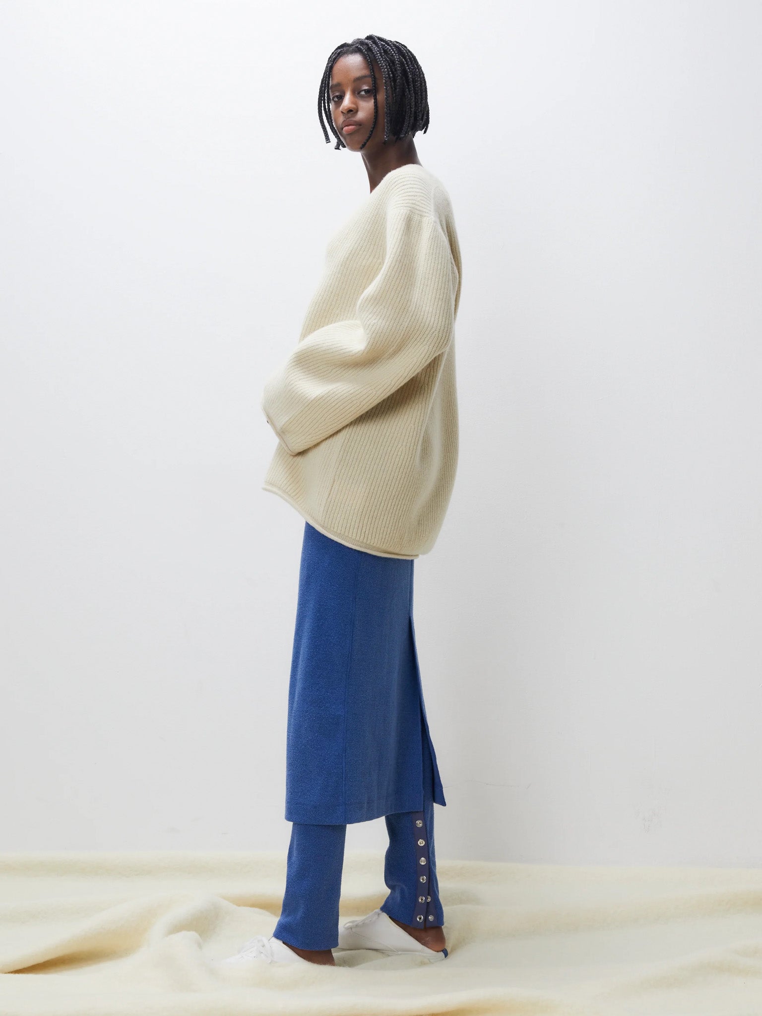 Namu Shop - Unfil Raw Silk Ribbed Jersey Pencil Skirt - Dark Taupe