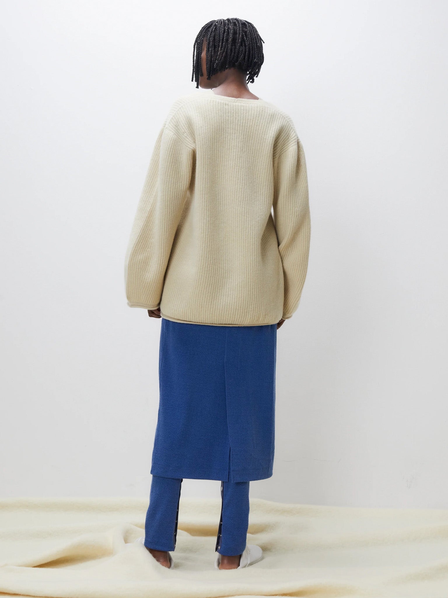 Namu Shop - Unfil Raw Silk Ribbed Jersey Pencil Skirt - Dark Taupe