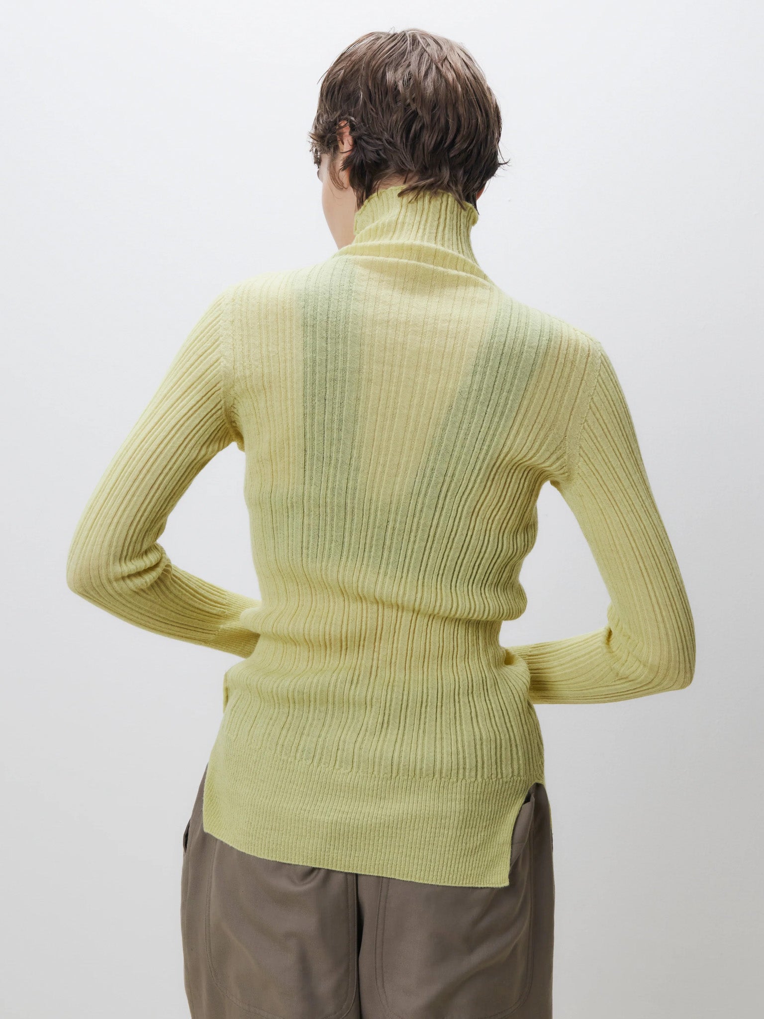 Namu Shop - Unfil Baby Suri Alpaca High Neck Sweater - Lemon Yellow