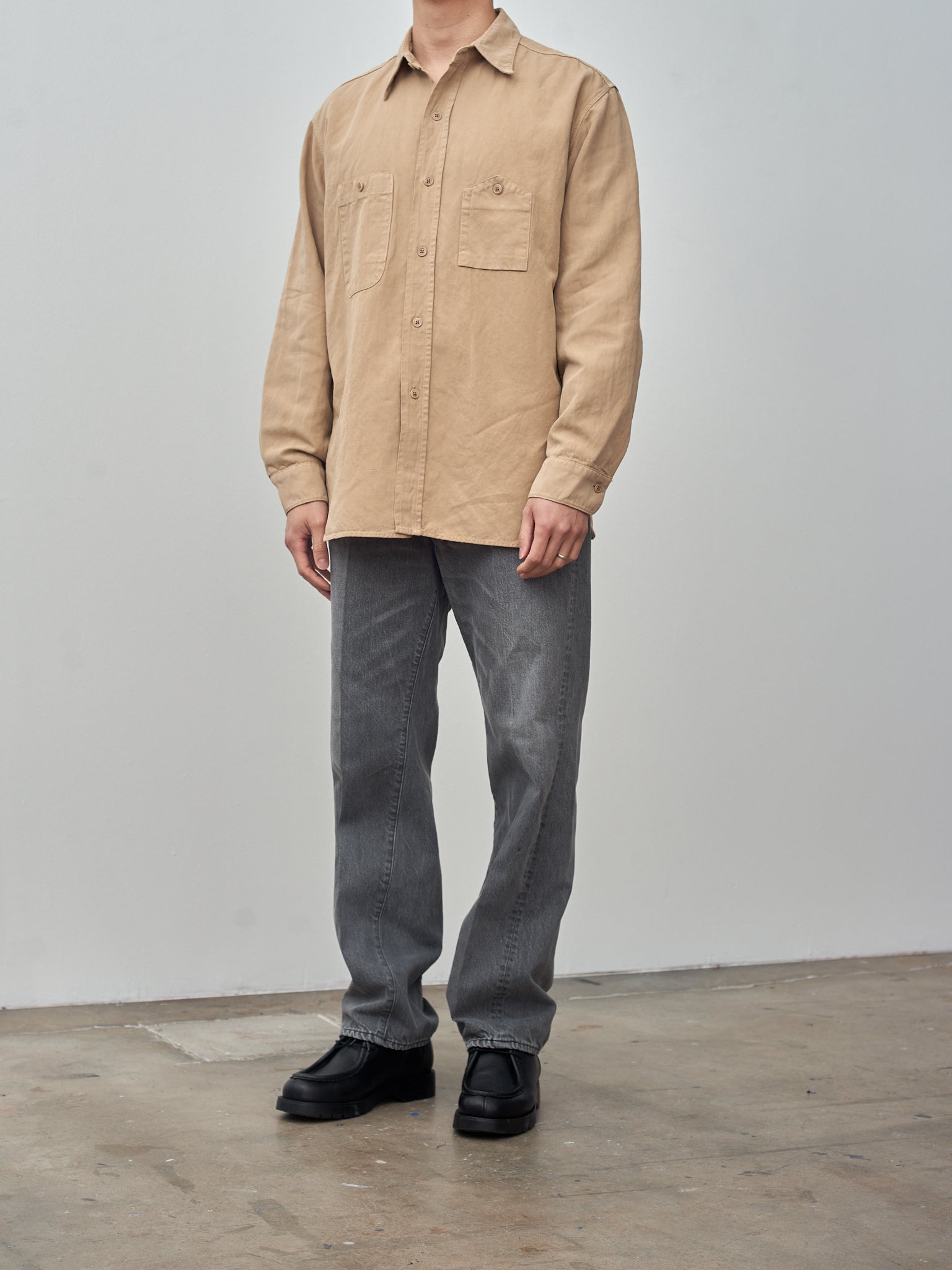 Namu Shop - Kaptain Sunshine Skate Shoecut Denim Pants - Black Vintage Wash