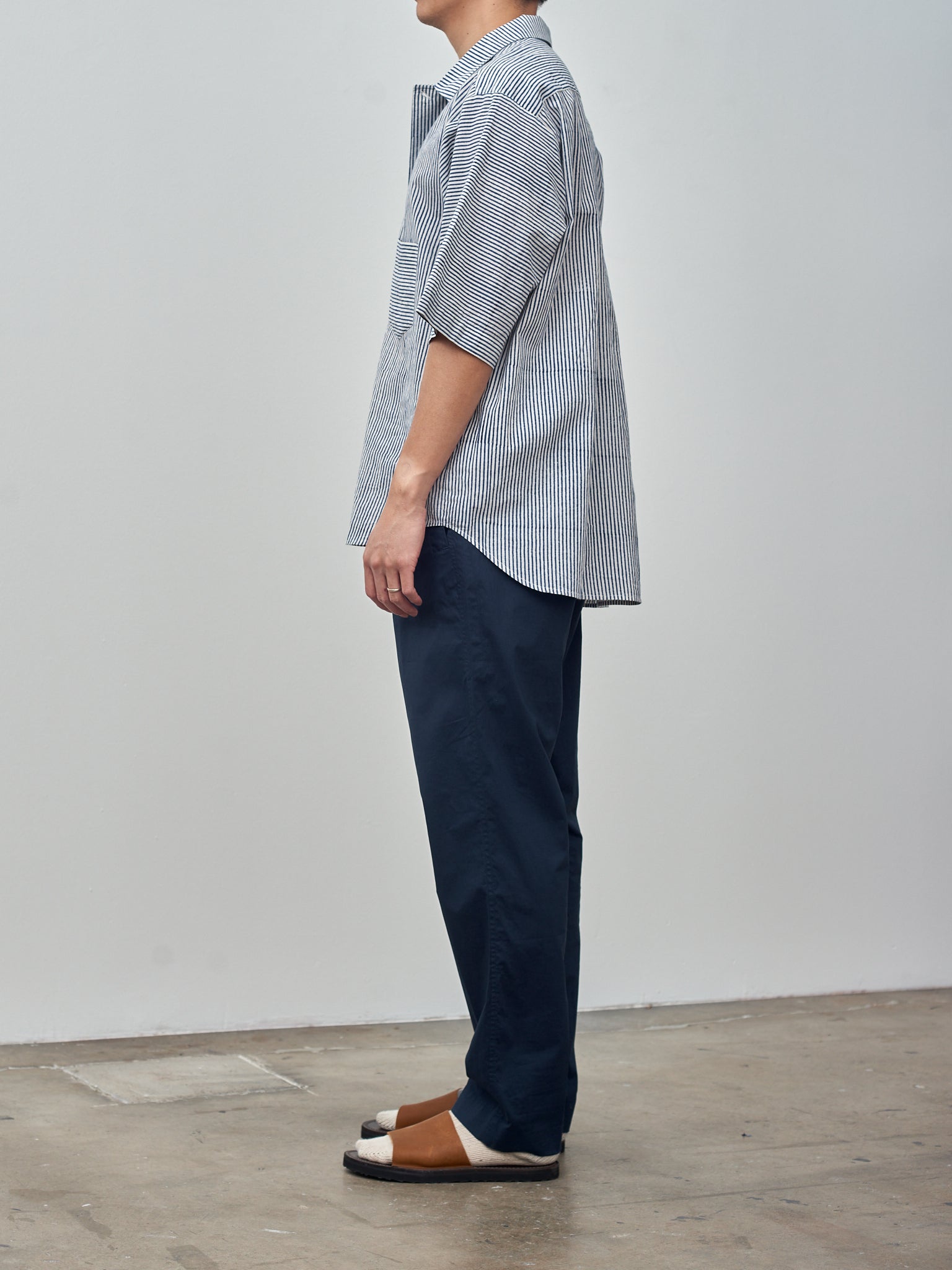 Namu Shop - Jan Machenhauer Fred Shirt - Blue Block Print Stripe