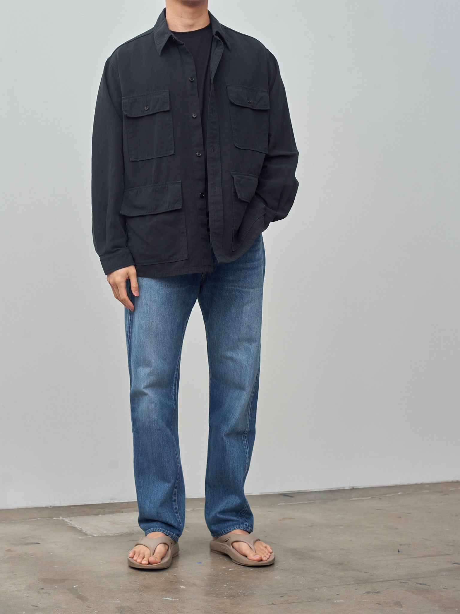 Namu Shop - Kaptain Sunshine Safari Shirt Jacket - Black