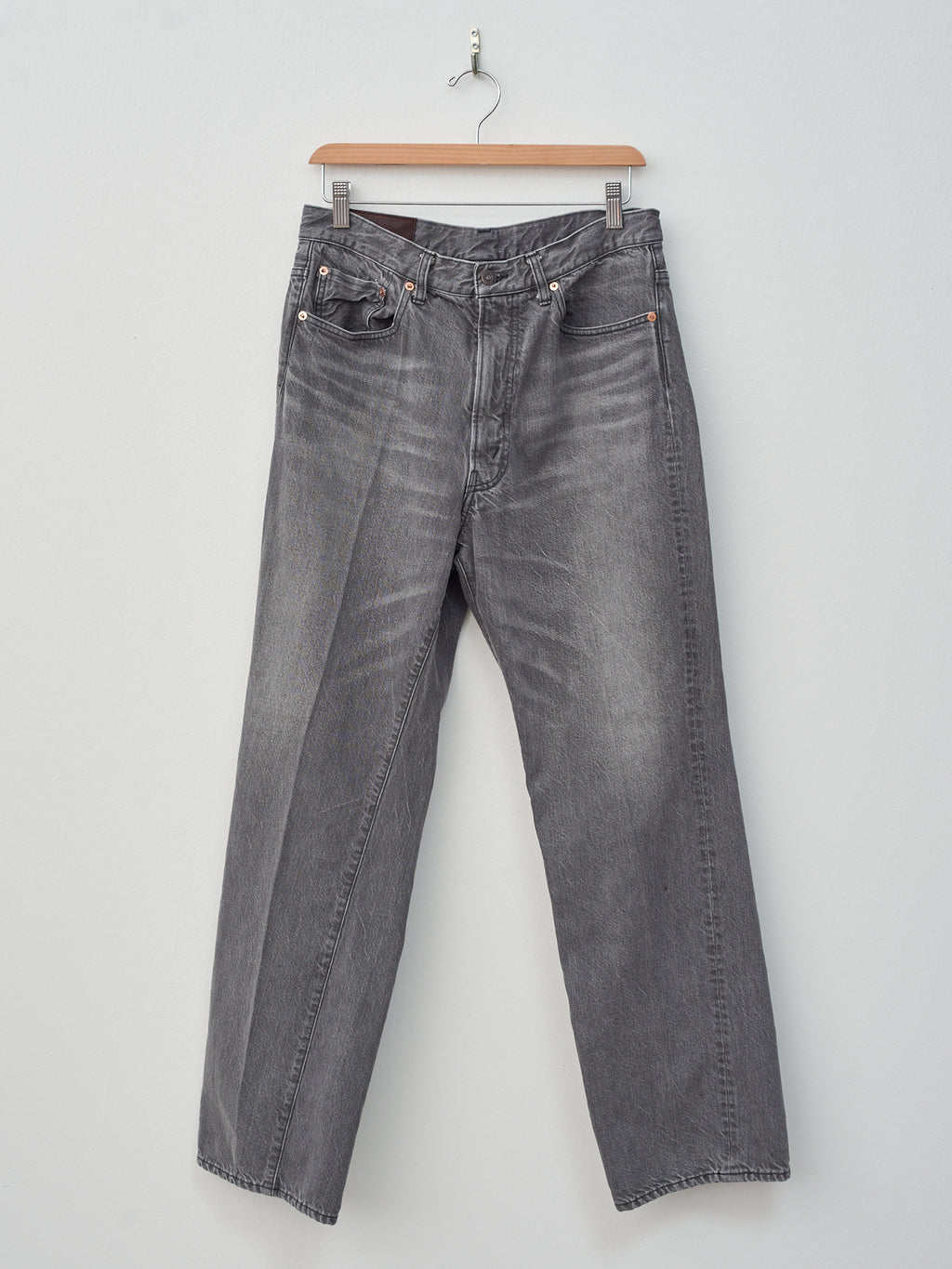 Namu Shop - Kaptain Sunshine Skate Shoecut Denim Pants - Black Vintage Wash