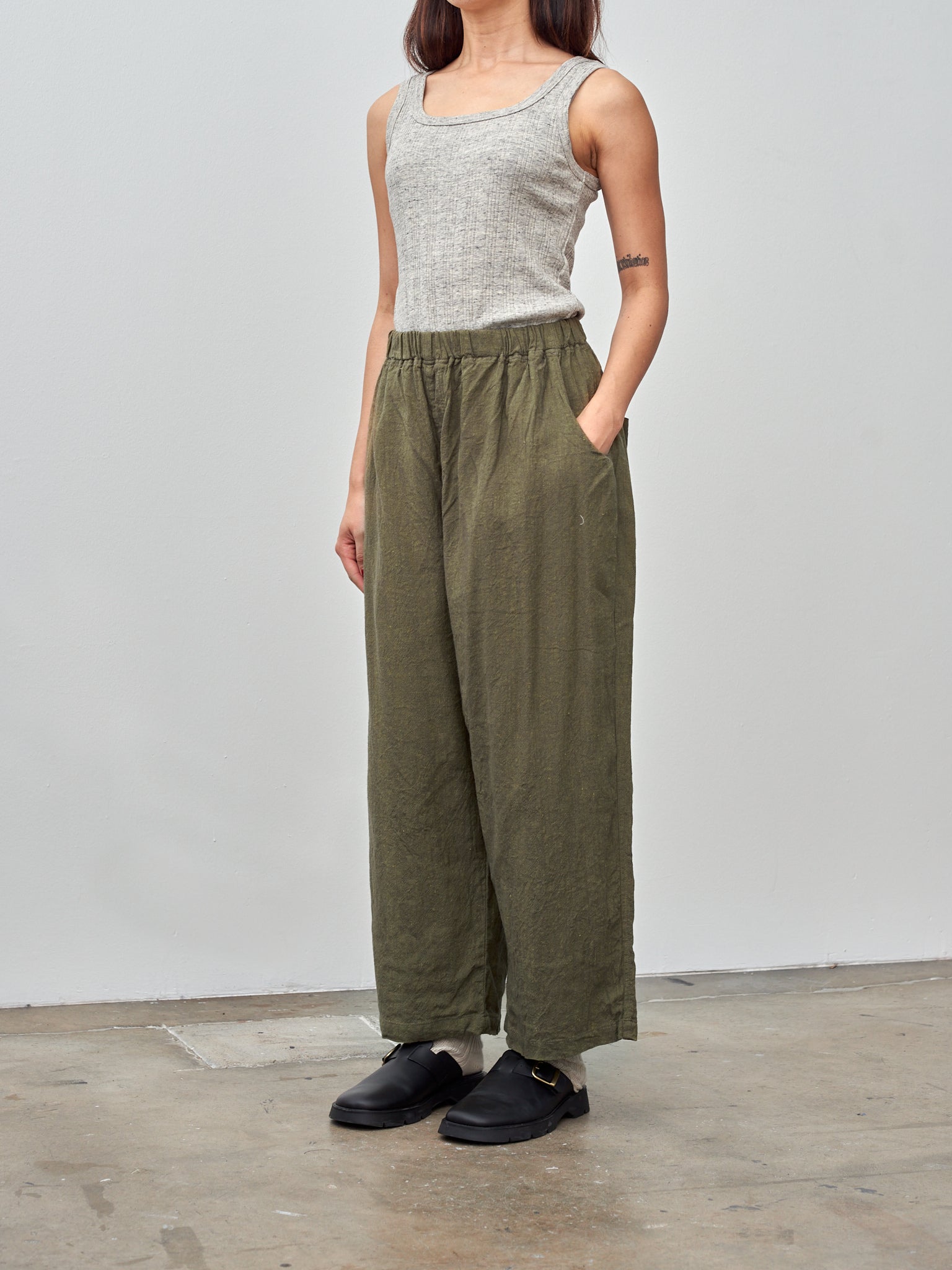 Namu Shop - Ichi Antiquites Herringbone Pants - Charcoal