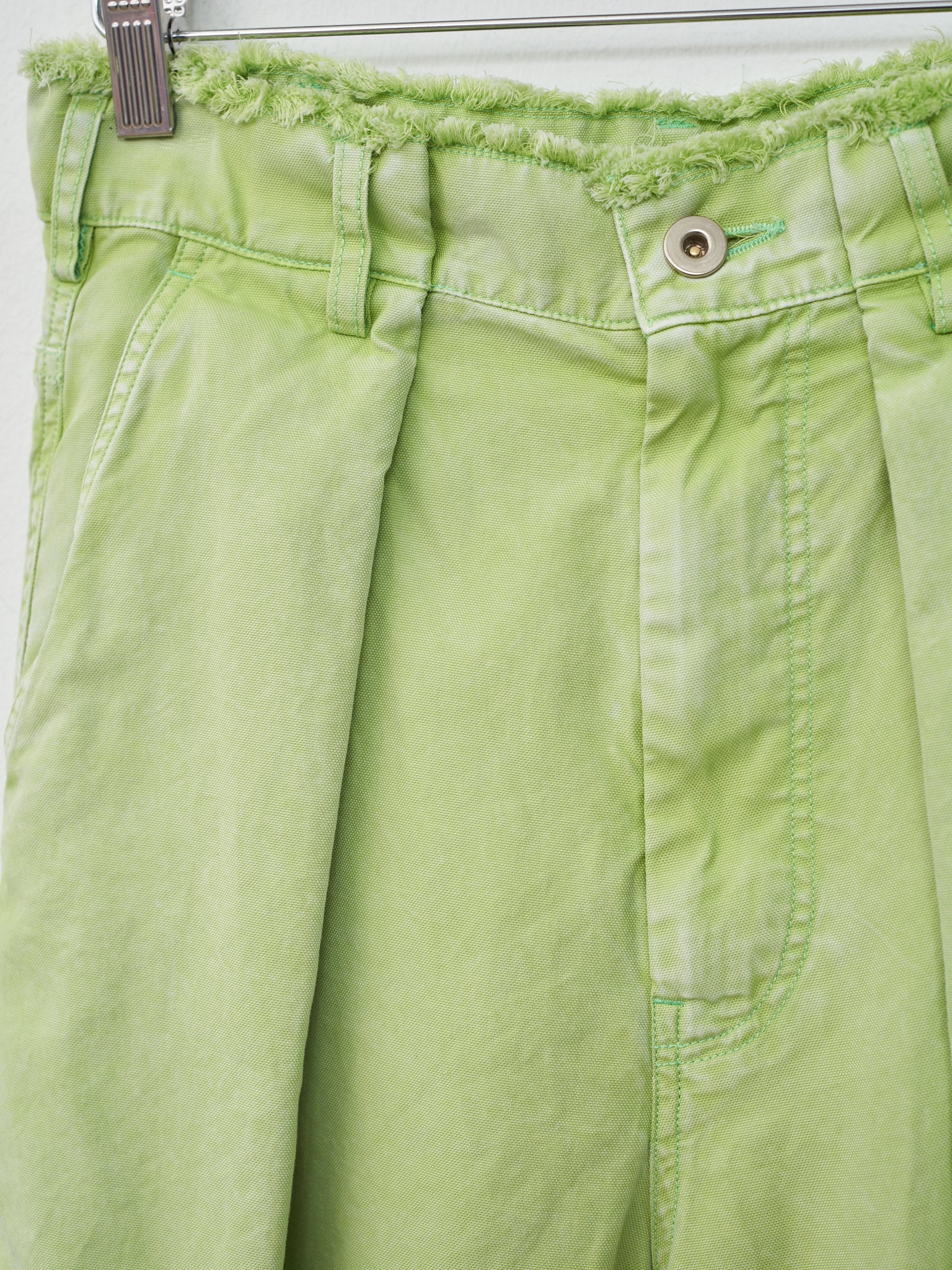 Namu Shop - Unfil Egyptian Cotton Wide Leg Pants - Washed Green